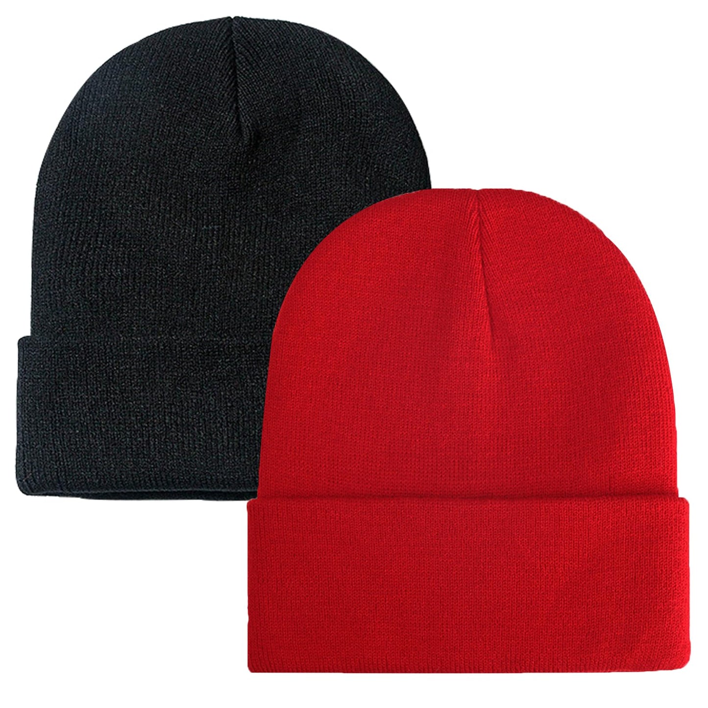 ZOORON 1&2 Pack Beanie for Men Women Slouchy Beanie Hats Winter Knit Caps Soft Ski Hat Unisex