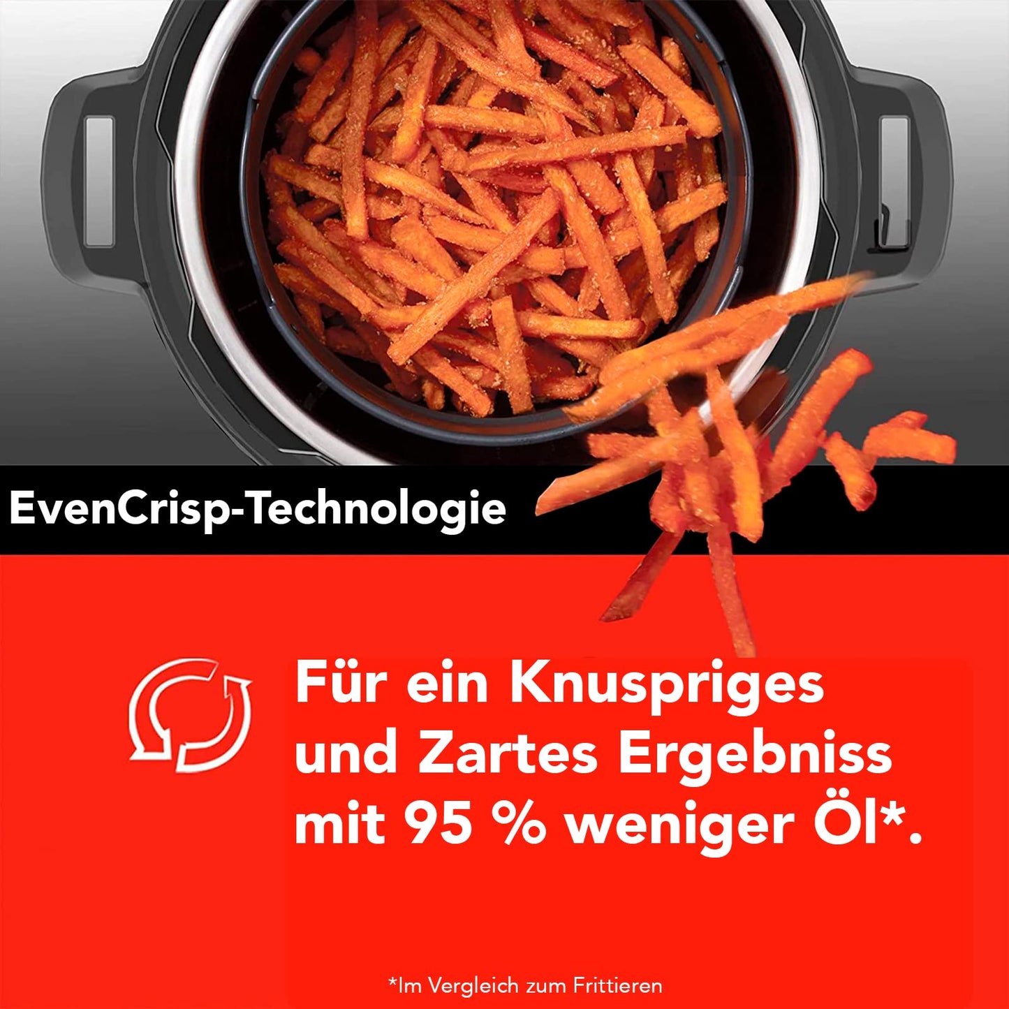 Instant Pot Duo Crisp + Heißluftfritteuse 11-in-1 Elektro-Multikocher - Schnellkochtopf, Luftfritteuse, Schongarer, Dampfgarer, Dehydrator mit Grill, Warmhalte- und Backfunktion, Edelstahl