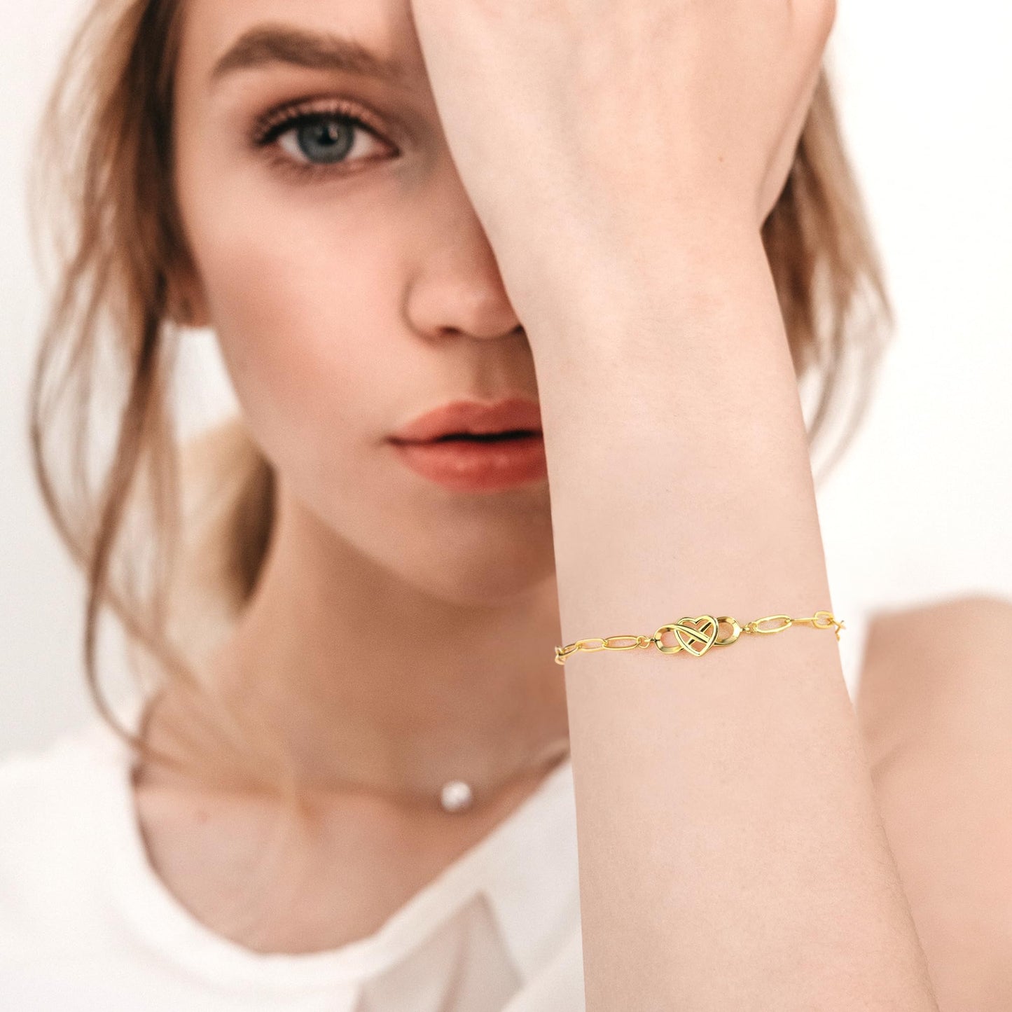 ASH'S CHOICE Double Heart Chain Bracelet
