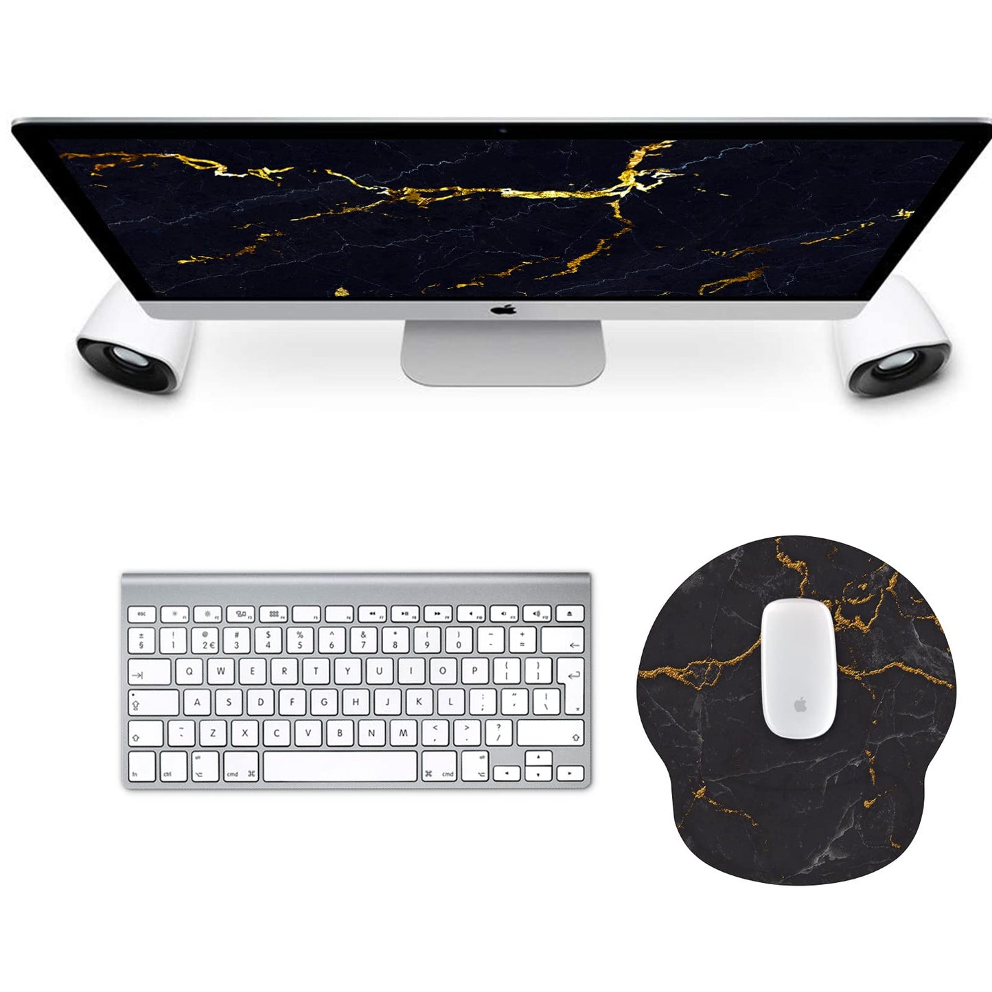 Giecy Mauspad mit Gelkissen,Mousepad mit Handauflage Ergonomisches, Bequemes Computer-Handballenauflage Maus für Laptop,Gaming,Mousepad mit Rutschfester PU-Unterseite (A-Tropische Pflanzen)