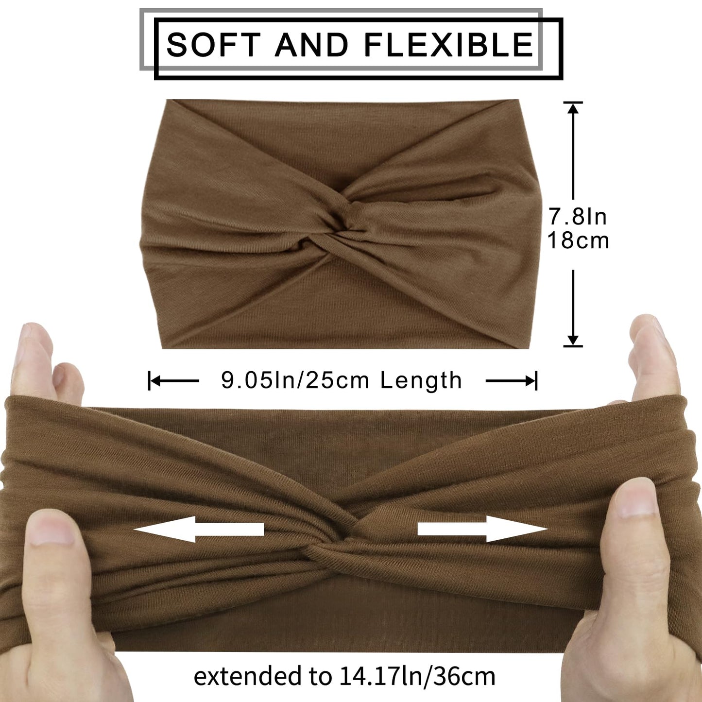 BELEVO Haarband Damen, Extra Breit Stirnband Damen Dünn 18cm Haarbänder Elastische Stirnbänder Weiche Haarreifen Headband Haarschmuck für Yoga Sport 4 Stück