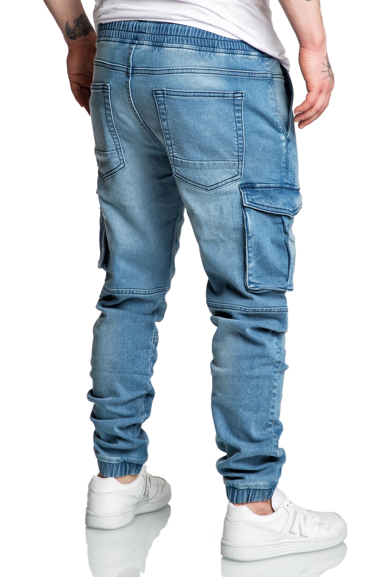 Amaci&Sons Men’s Cargo Sweat Jeans