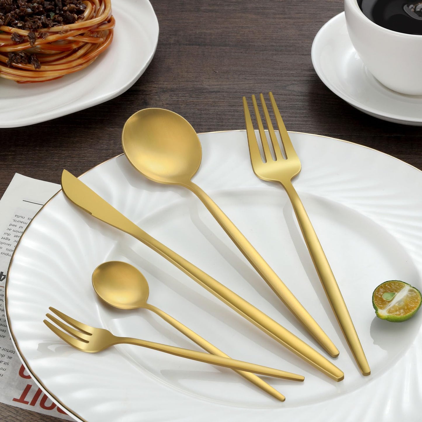 BEWOS 36-teiliges Besteck set mit Steakmesser Service für 6, Premium-Edelstahl-Bestecksets für Haus & Küche, Hochwertiges Messer-Löffel-Gabel-Besteck-Set Hochglanzpoliert, Spülmaschinenfest