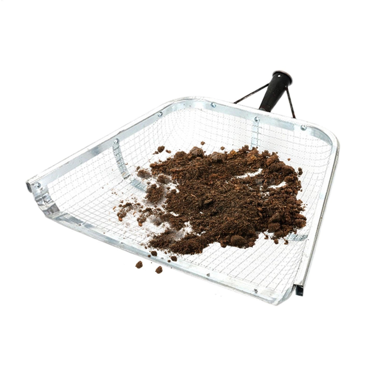 Sandsieb-Schaufel, Gartensandsieb, Gartengerät, groß, 43 x 33 cm, leicht und ergonomisch, griffiger Griff, effizientes Sieb zum Sieben von Boden, Pflanzen, Jäten
