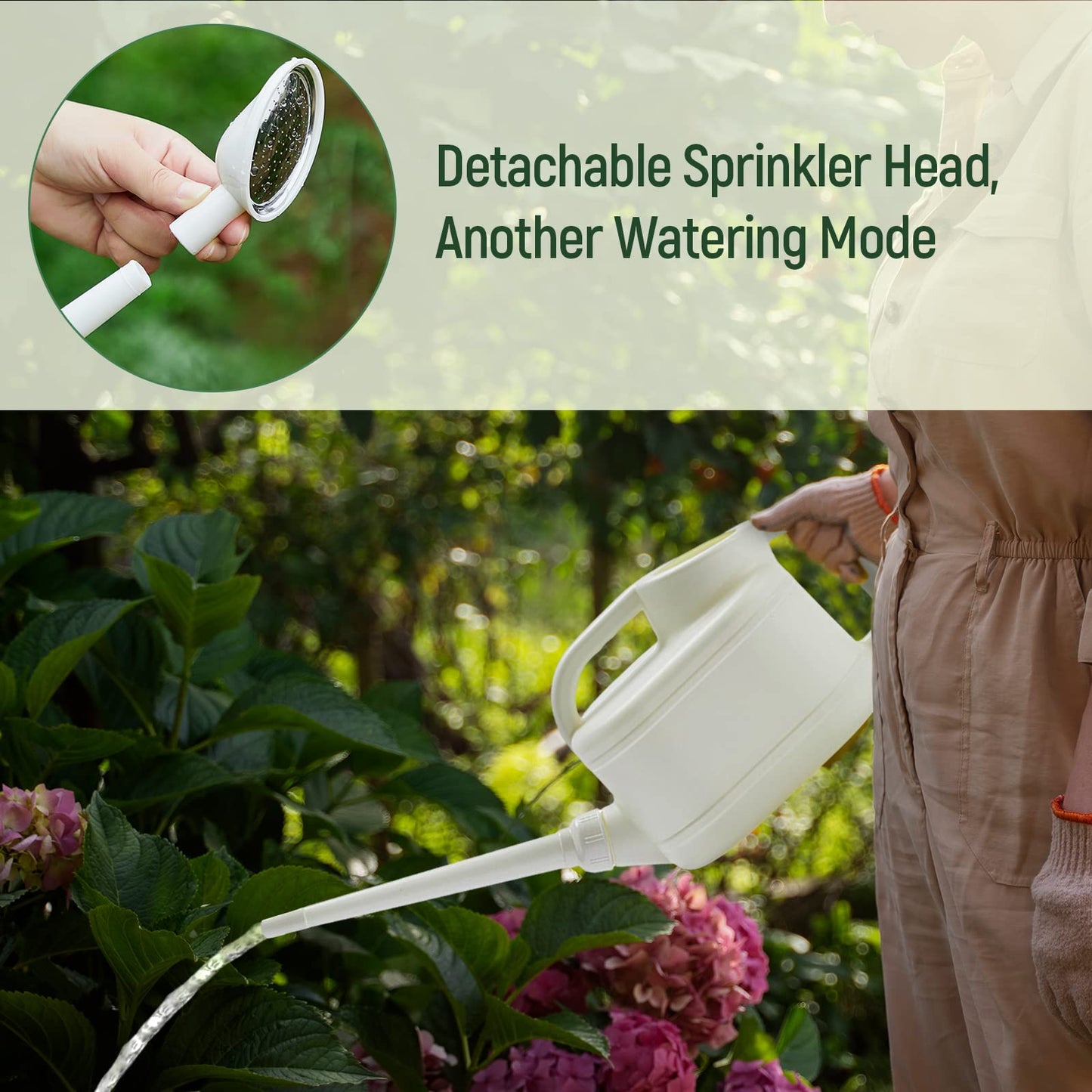 MagiDeal Garten-Gießkanne, 4L Langer Auslauf Große Gießkanne für Zimmerpflanzen,Pflanzen, Garten, Drinnen und Draußen, Grün