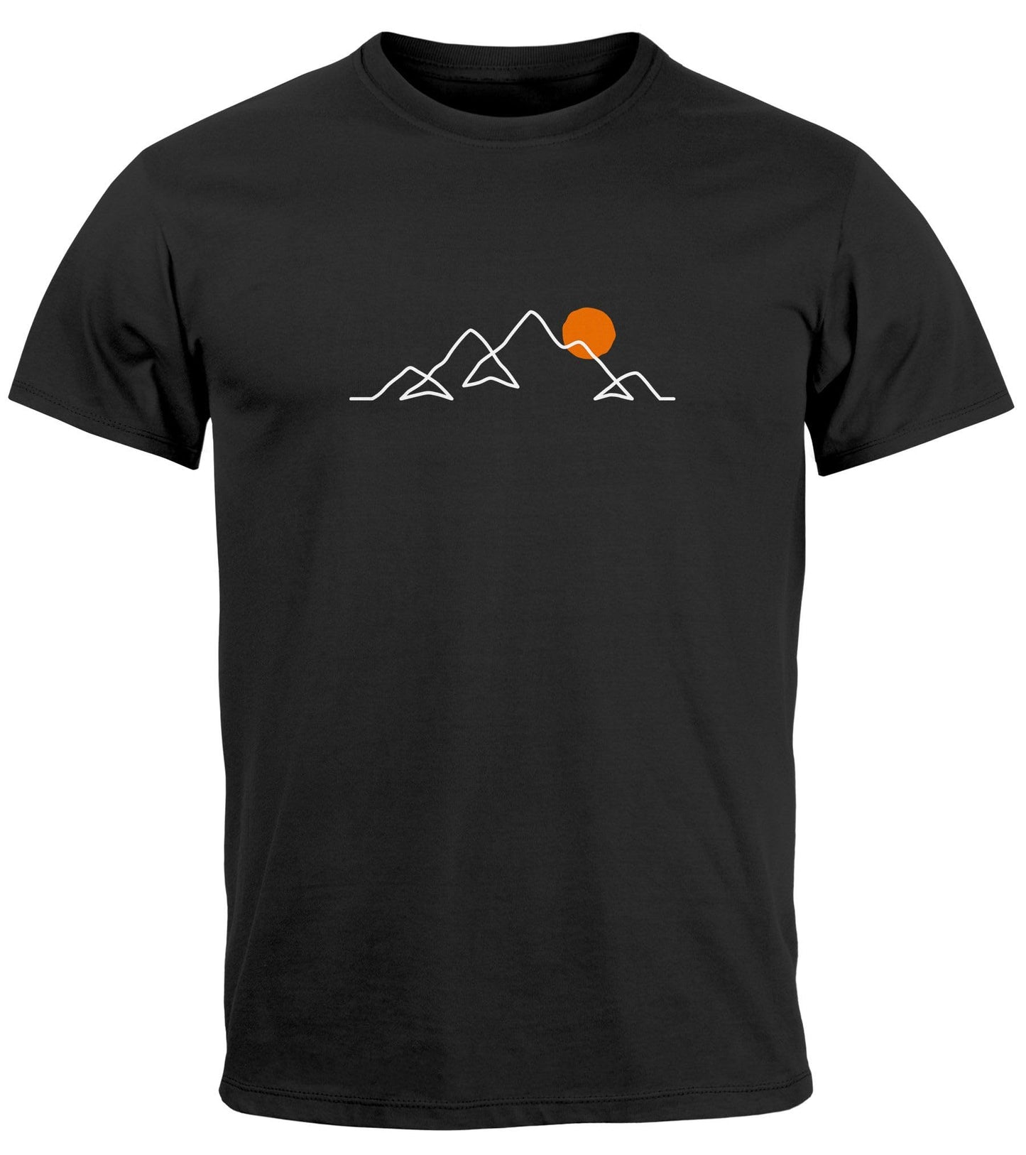 Neverless® Men’s Line-Art Mountain Print T-Shirt