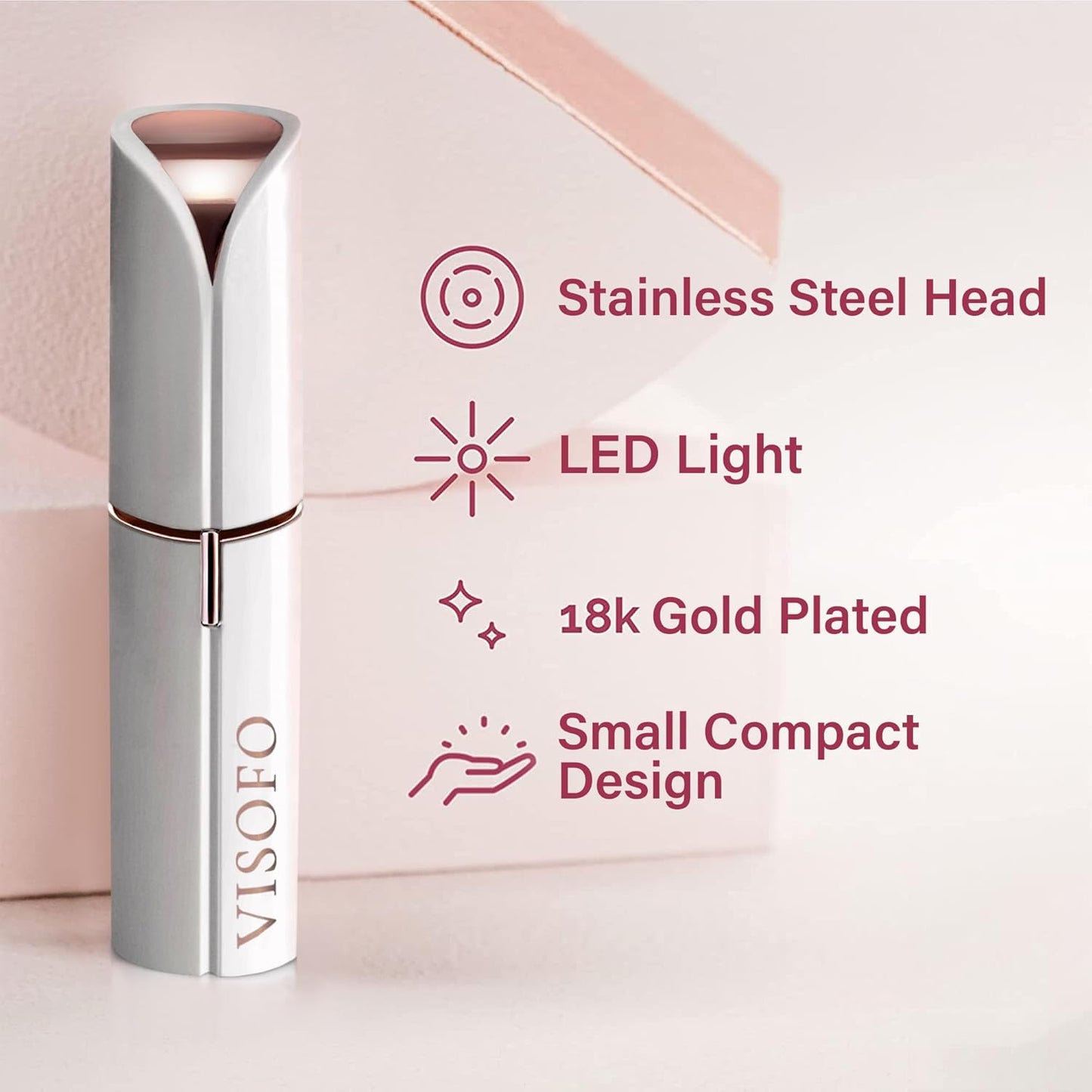 VISOFO Gesichtshaarentfernung für Frauen – Elektrischer Rasierer, kleines Dermaplaning-Entferner-Werkzeug, Finishing-Epilierer, Trimmer, makelloses Gesicht, Dermaplane-Rasierer, Beauty-Gadgets (Coral)