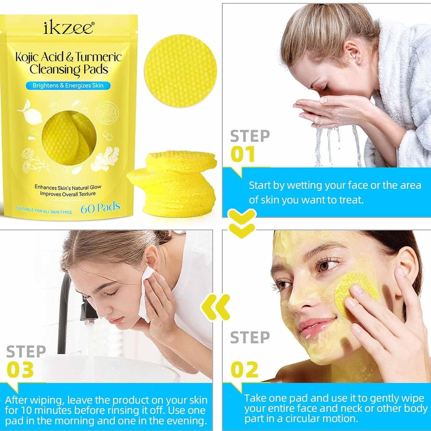 Turmeric Kojic Pads – Exfoliating & Brightening Skincare