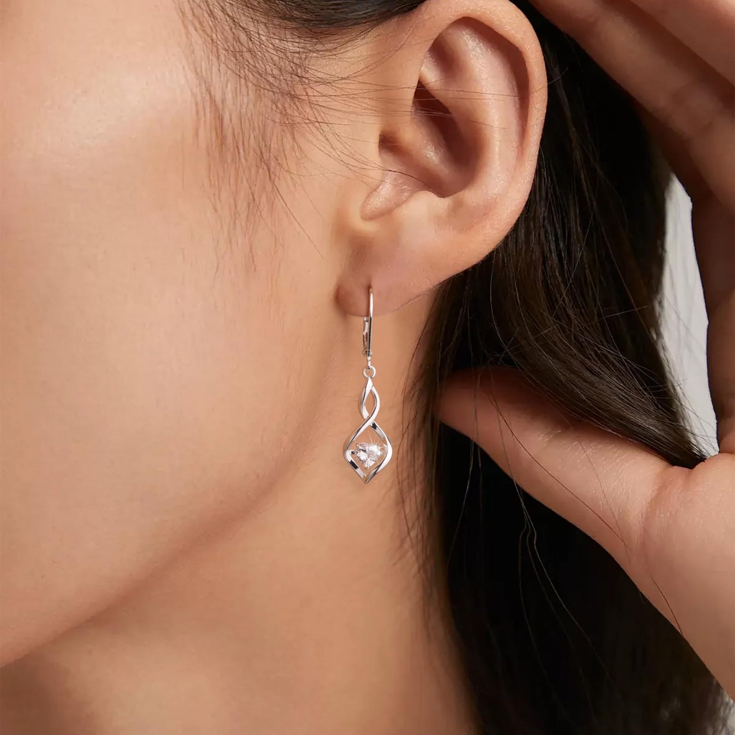 ALEXCRAFT Sterling Silver Infinity Drop Earrings for Women
