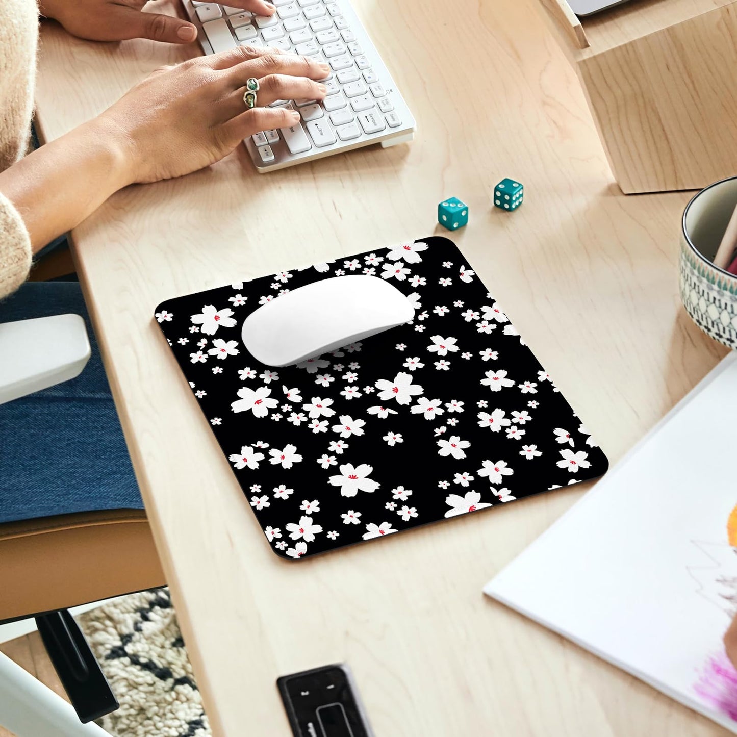 Ksriylm Mauspad,Quadratisches Niedliches Schwarzer Panther Mouse Pad,für Büro und Zuhause,Mousepad mit Motiv,wasserdichtes Mousepad,rutschfeste Gummiunterseite,Computer-Mauspads für kabellose Maus