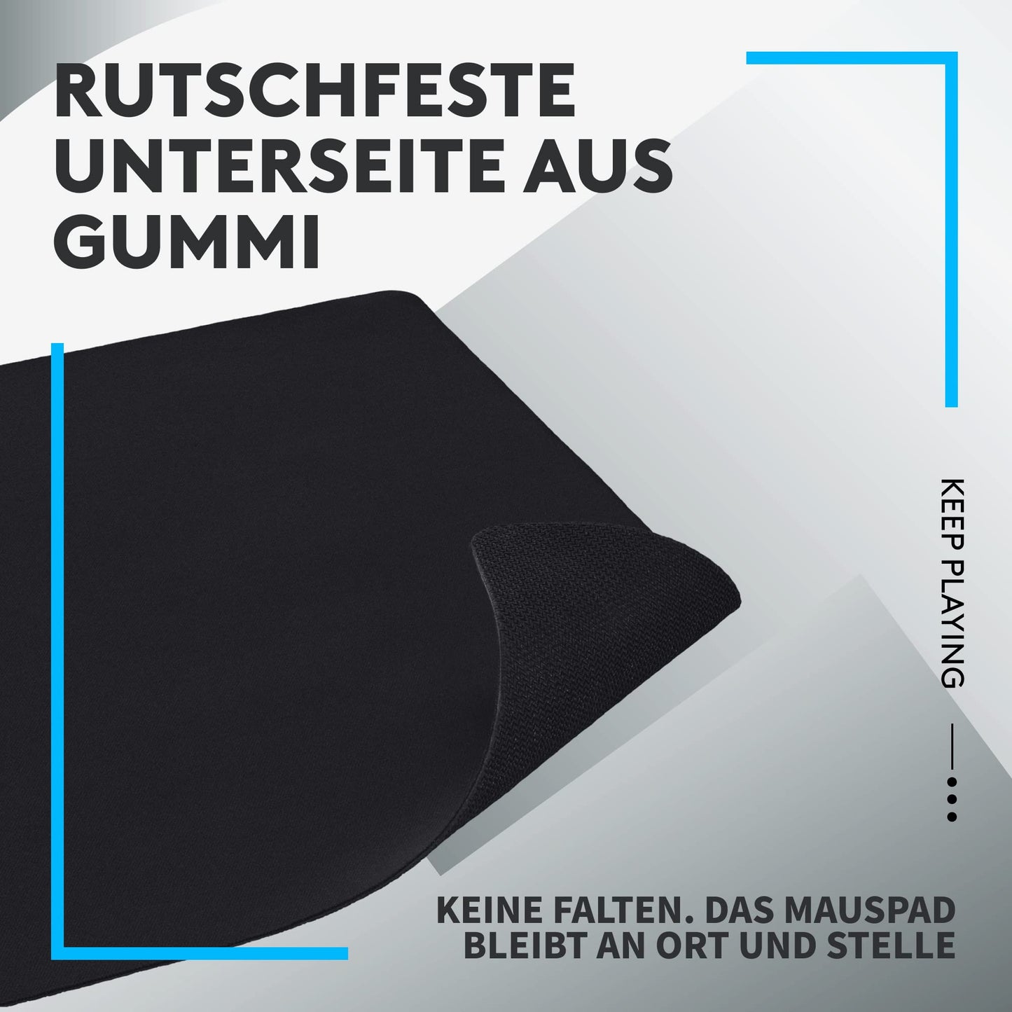 Logitech G G240 Stoff-Gaming-Mauspad, optimiert für Gaming-Sensoren, mäßige Oberflächenreibung, rutschfeste Mausmatte, Mac- und PC-Gaming-Zubehör, 340 x 280 x 1 mm