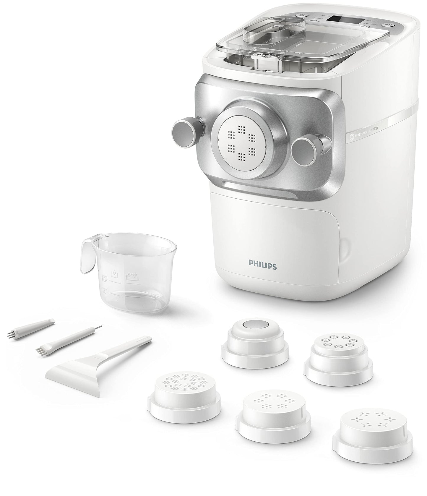 Philips 7000 Serie PastaMaker, Perfekte Nudeln Selbstgemacht, Automatisches Wiegen, 8 Pastasorten, Einfache Reinigung, bis zu 8 Portionen, ProExtrude-Technologie, Vegan, Glutenfrei, Schwarz(HR2665/93)