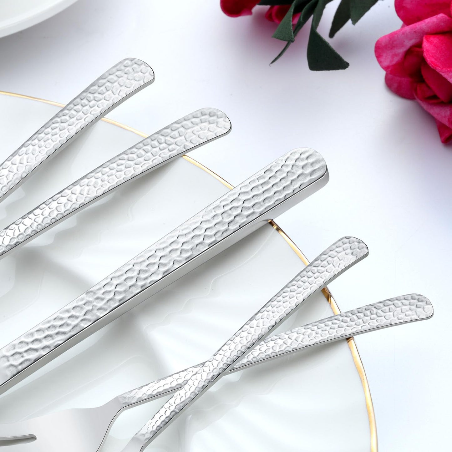 BEWOS Besteck Set für 6 Personen, 30 teilig Essbesteck Set inkl. Messer, Gabel, Löffel, Besteck Edelstahl Spiegelpoliert, Spülmaschinenfest