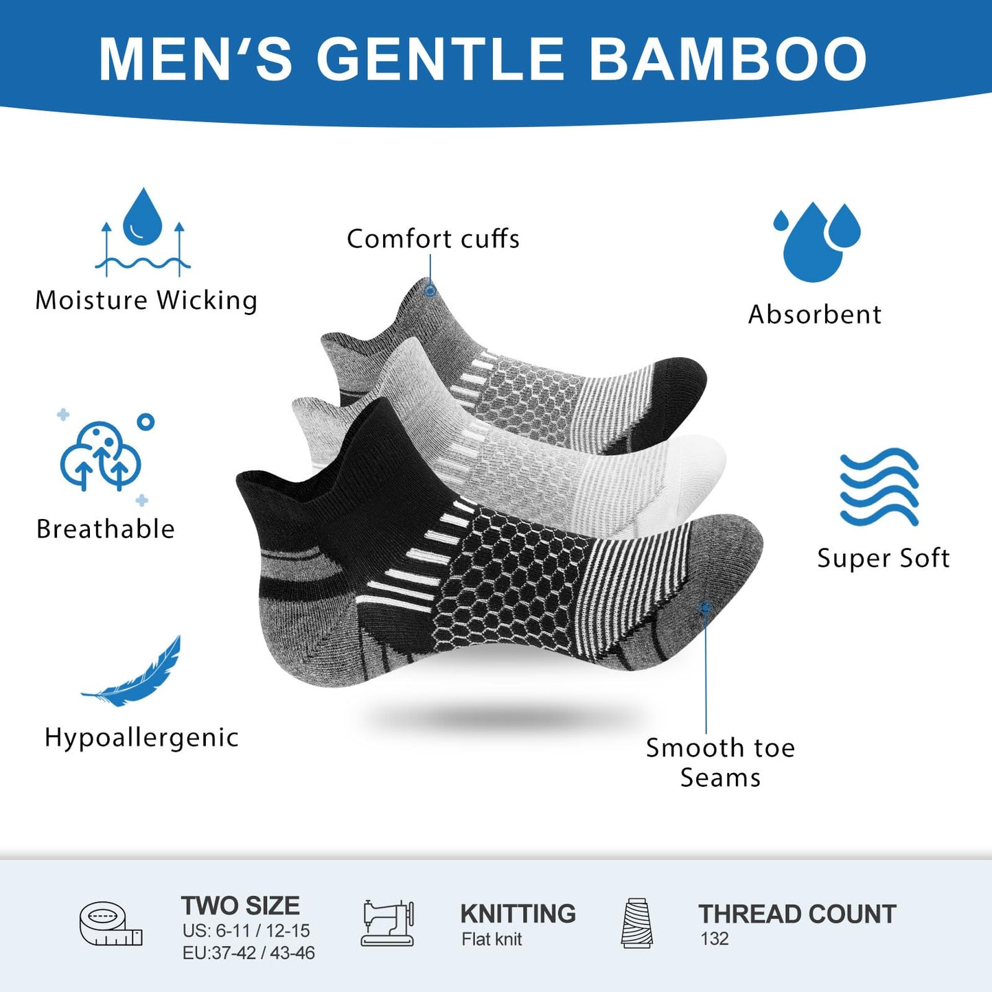 Niofind Men's Sneaker Sports Socks