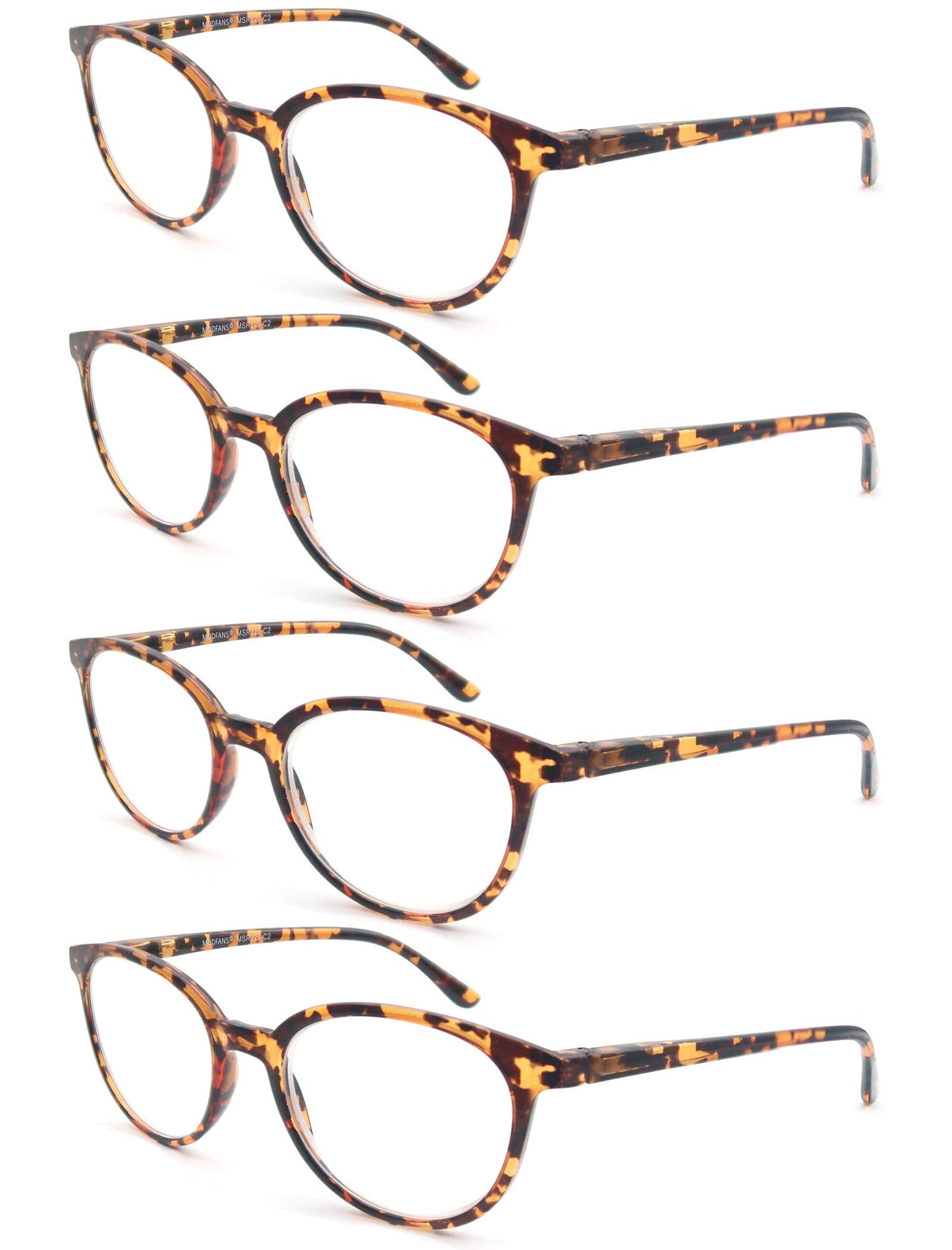 MODFANS (4 Pack) Lesebrille 2.5 Rund Herren Damen,Gute Brillen,Hochwertig,Mode,Komfortabel,Super Lesehilfe,fur Frauen