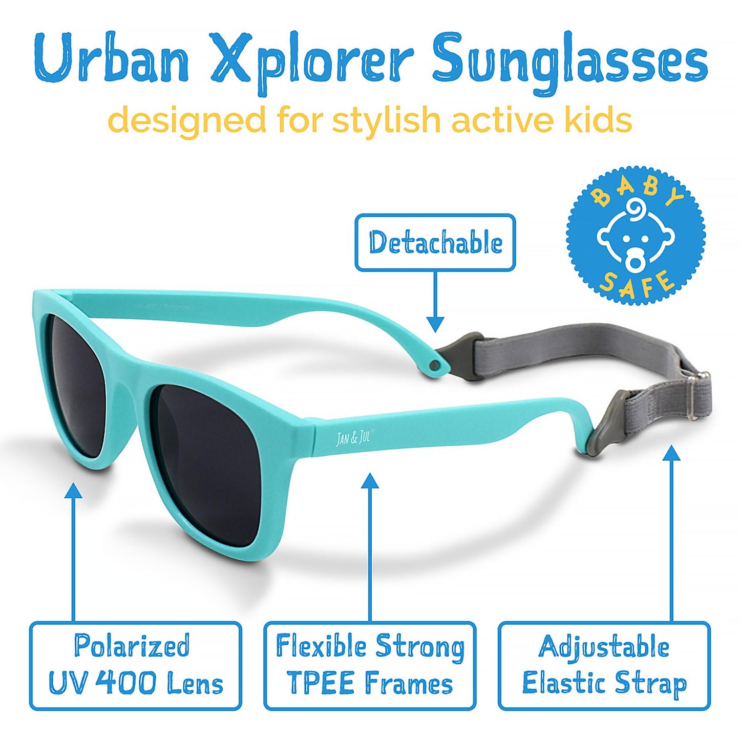 Jan & Jul Kinder UVA UVB-Schutz Flexible Sonnenbrille