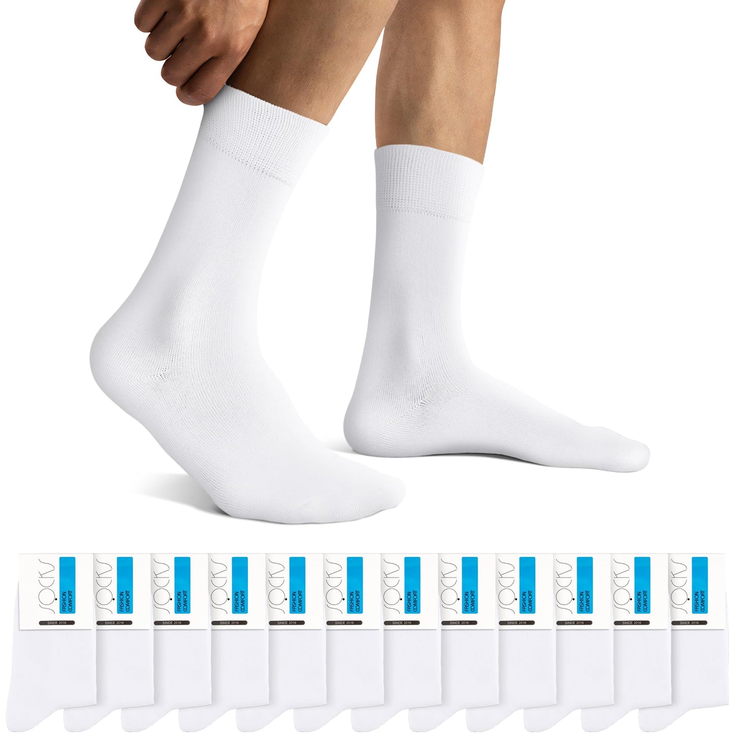 12 Pairs Men’s Sports Socks – Classic, Breathable Cotton
