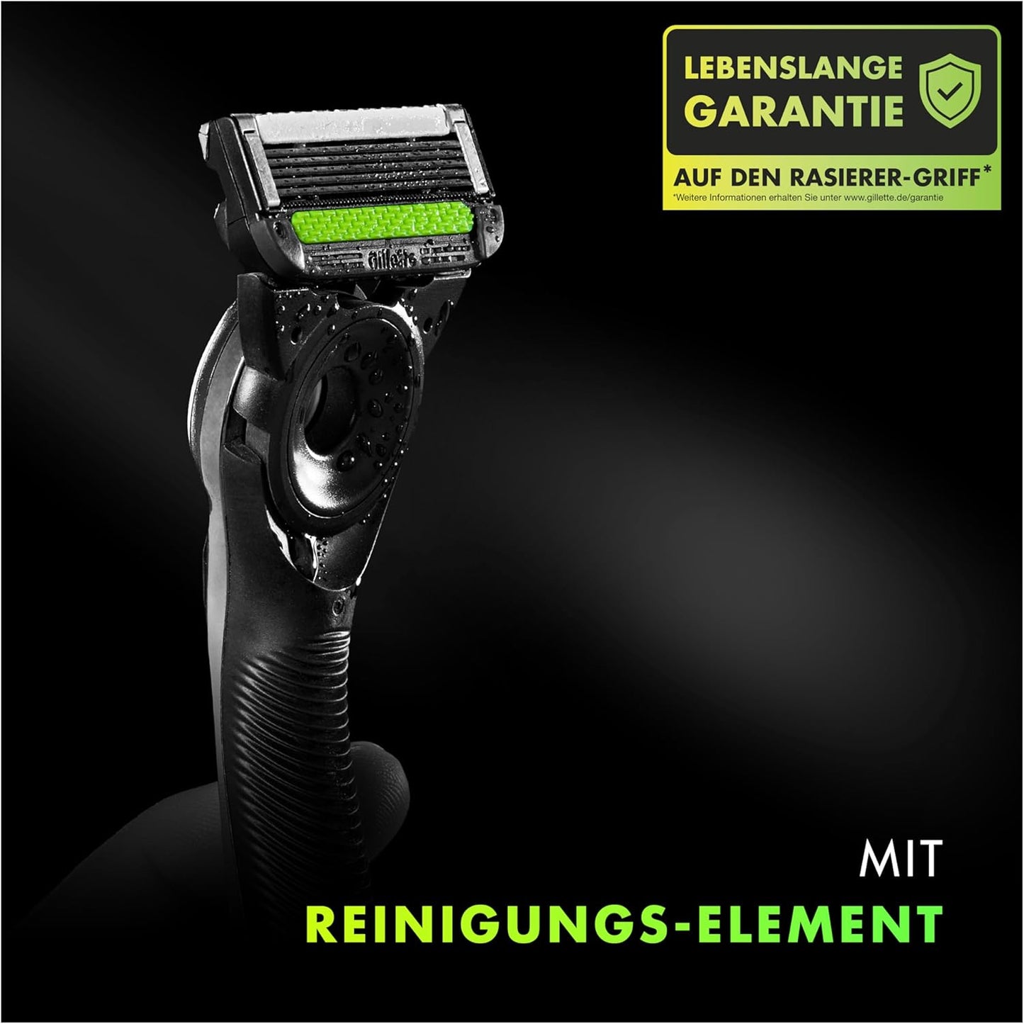 Gillette Labs Nassrasierer Herren, Rasierer mit Reinigungs-Element + Reise-Etui zur Aufbewahrung für unterwegs + 5 Rasierklingen, Geschenk für Männer, Premium-Magnetdock, 1 stück (1er Pack)