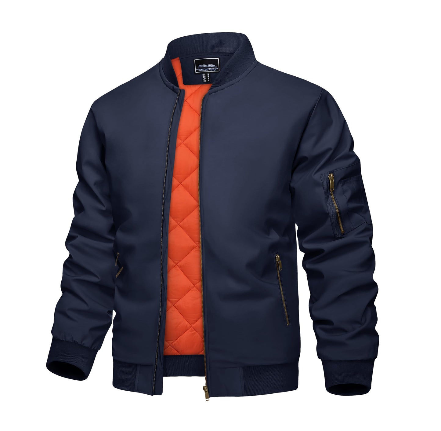 KEFITEVD Men’s Bomber Jacket – Casual Windproof Zip-Up Jacket