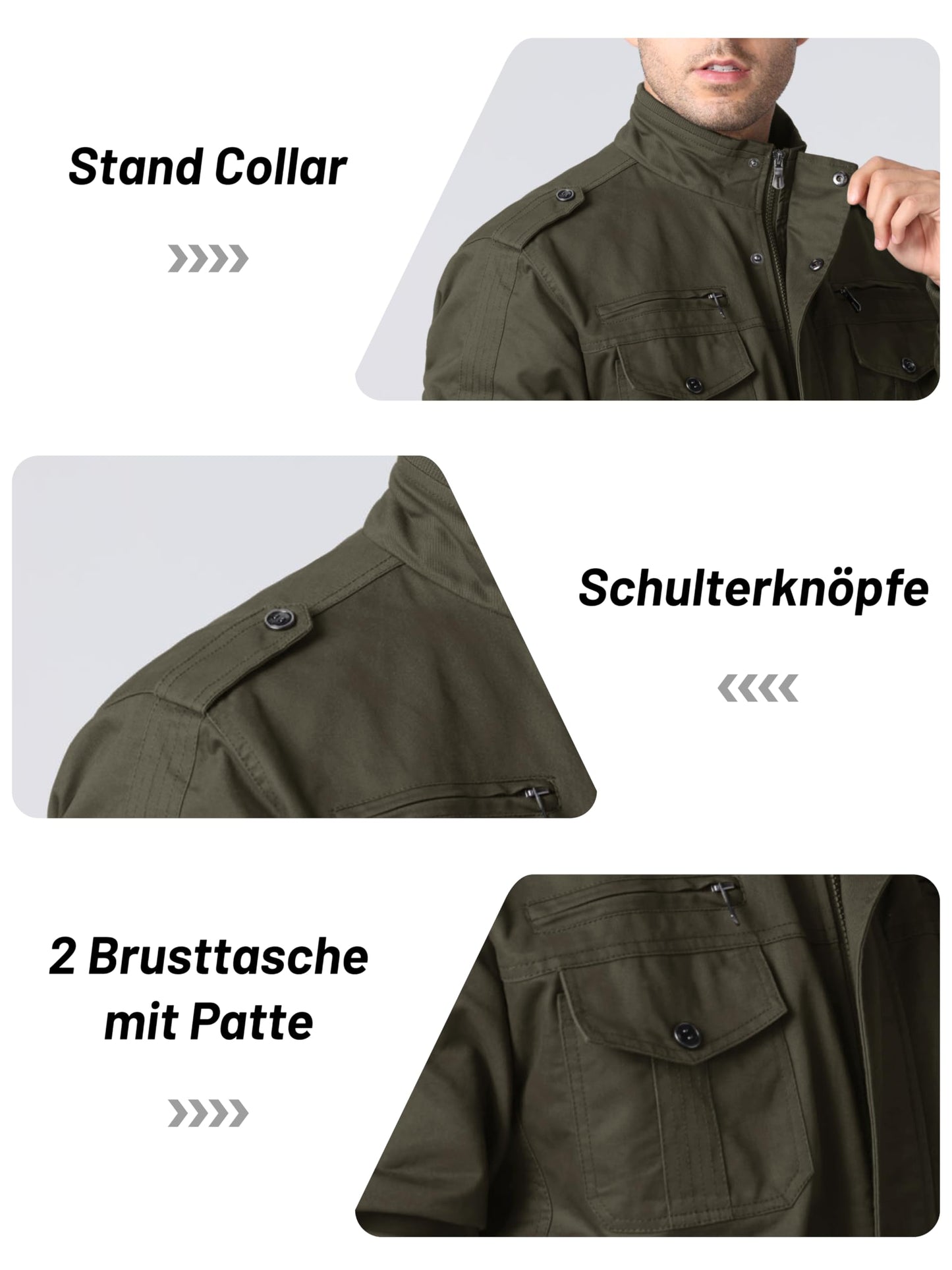 Men's Military Style Jacket – Windproof Utility Jacket