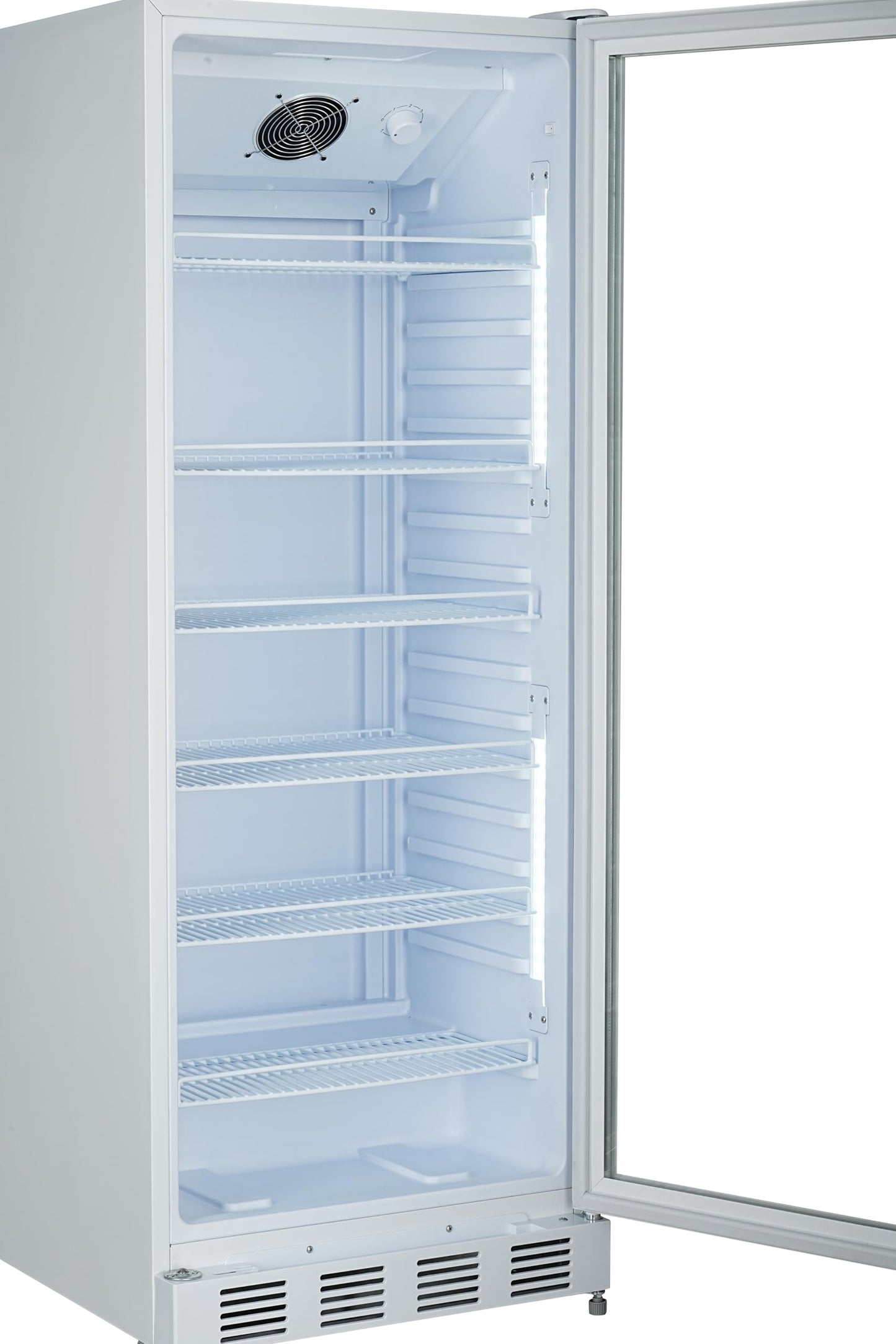 METRO Professional drinks fridge GSC4280, metal/glass, 280 L, ventilated cooling, 210 W, with lock, white (White)