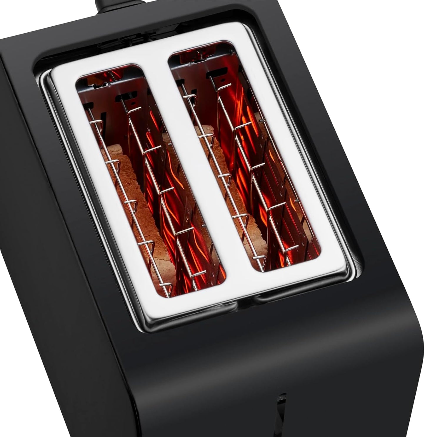 WMF Stelio Toaster 2 Scheiben Edelstahl, Doppelschlitz Toaster mit Brötchenaufsatz, Bagel-Funktion, 7 Bräunungsstufen, 900 W, Toaster edelstahl matt schwarz