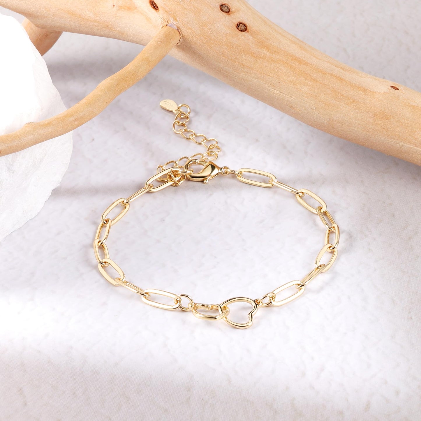 ASH'S CHOICE Double Heart Chain Bracelet