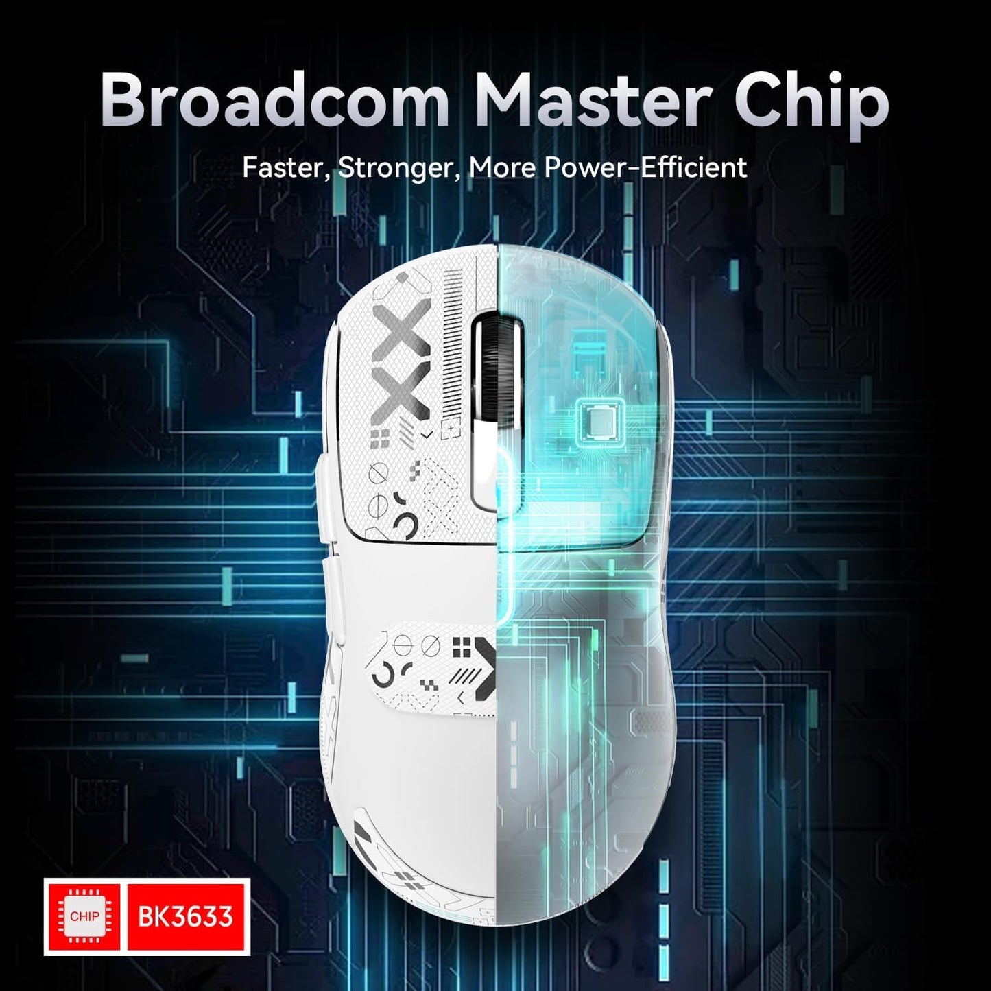 ATTACK SHARK X3 49g Ultralight Mouse, PixArt PAW3395 Gaming Sensor, BT/2.4G Wireless/Wired Gaming Mouse, 26000 DPI, 200 Hours Battery, Office Mice for Win11/Xbox/PS/Mac (White)