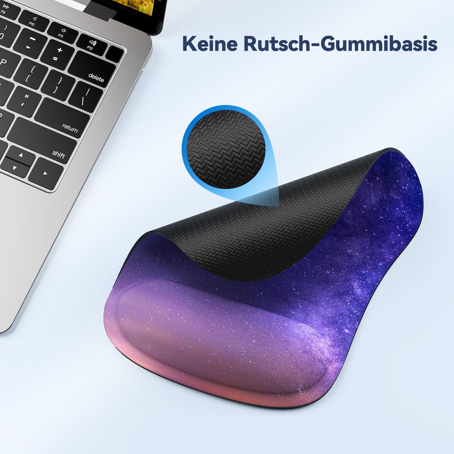 TECKNET Mauspad mit Gelkissen, Memory Foam Mousepad Ergonomisches Wasserdicht Komfort Mausmatte mit Handgelenkpolster Handauflage für Alle Maus Offfice Heim Computer Laptop