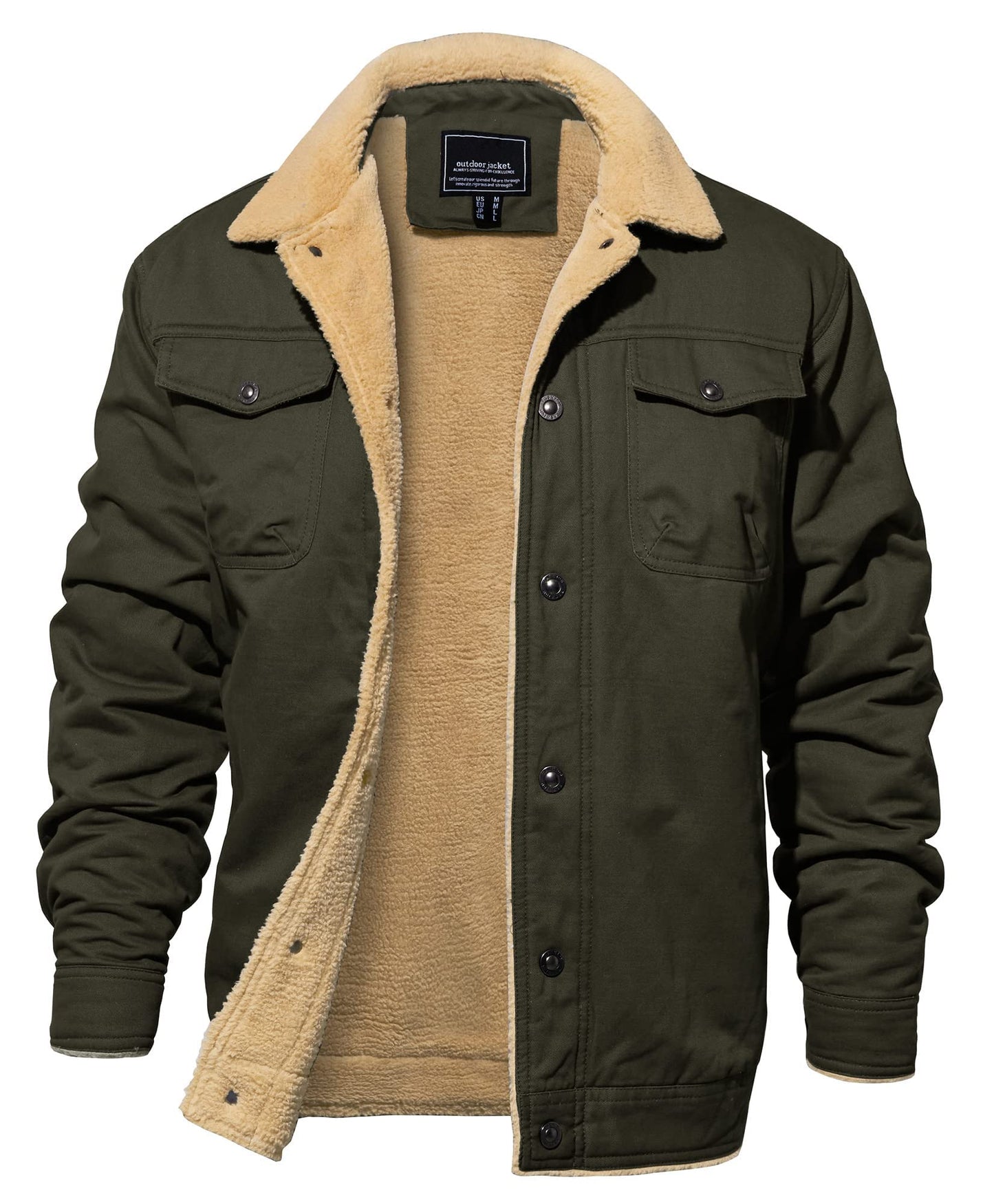 EKLENTSON Men’s Winter Jacket – Fleece Lined Cargo Coat
