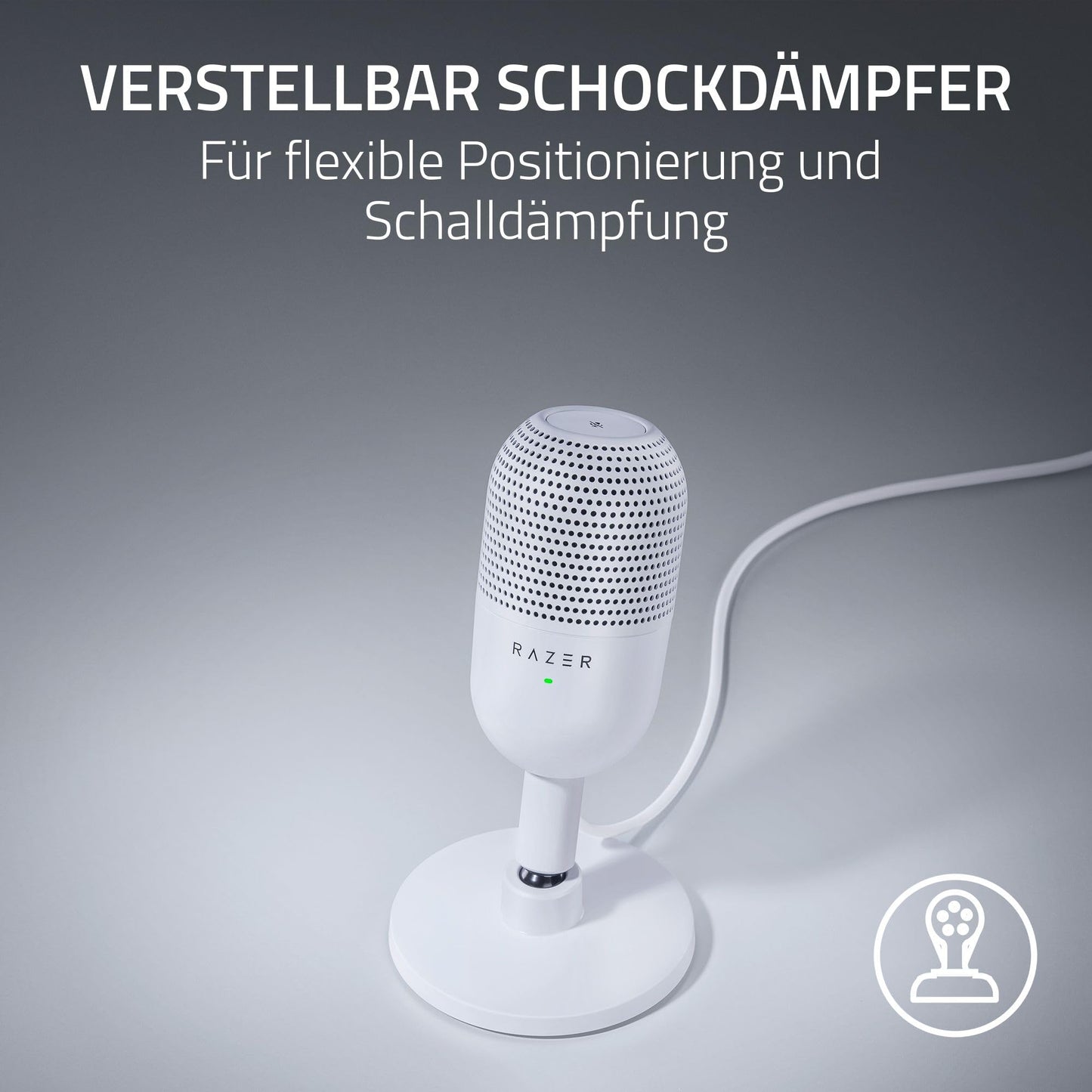 Razer Seiren V3 Mini - Ultrakompaktes USB-Mikrofon (14mm Supernieren Kondensatormikrofon, Tap-to-Mute-Sensor mit LED-Anzeige, integrierter Stoßdämpfer, Plug-and-Play Design) Schwarz