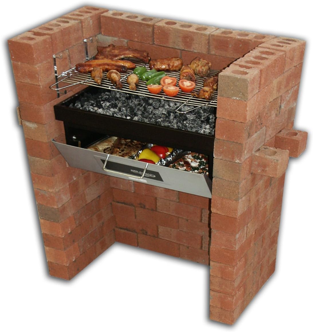 Bar-Be-Quick Original Grill & Bake - Charcoal grill with oven function, adjustable grill height and removable charcoal tray