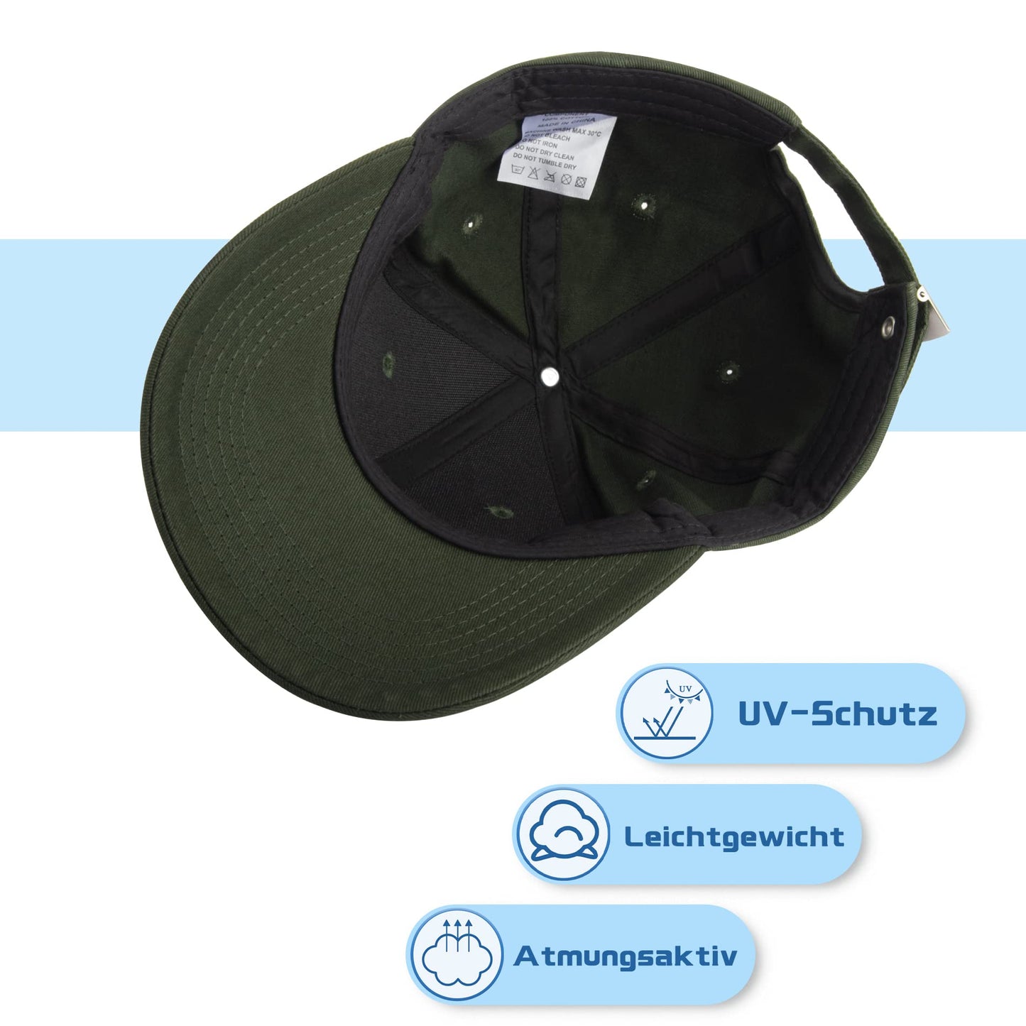 Momoshe Cap Herren Sommer Damen 100% Baumwoll Kappe Verstellbar Atmungsaktiv Einheitsgröße Baseball Bergspitzen Stickerei Sport