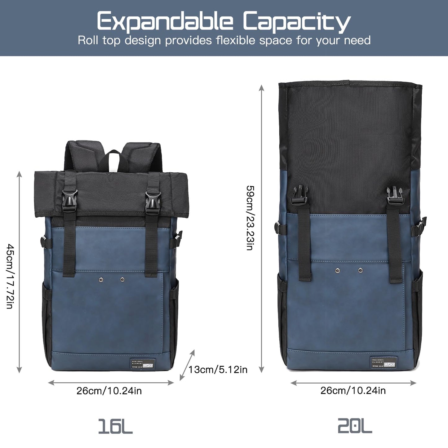 Sevego Rolltop Laptop Backpack 25–30L