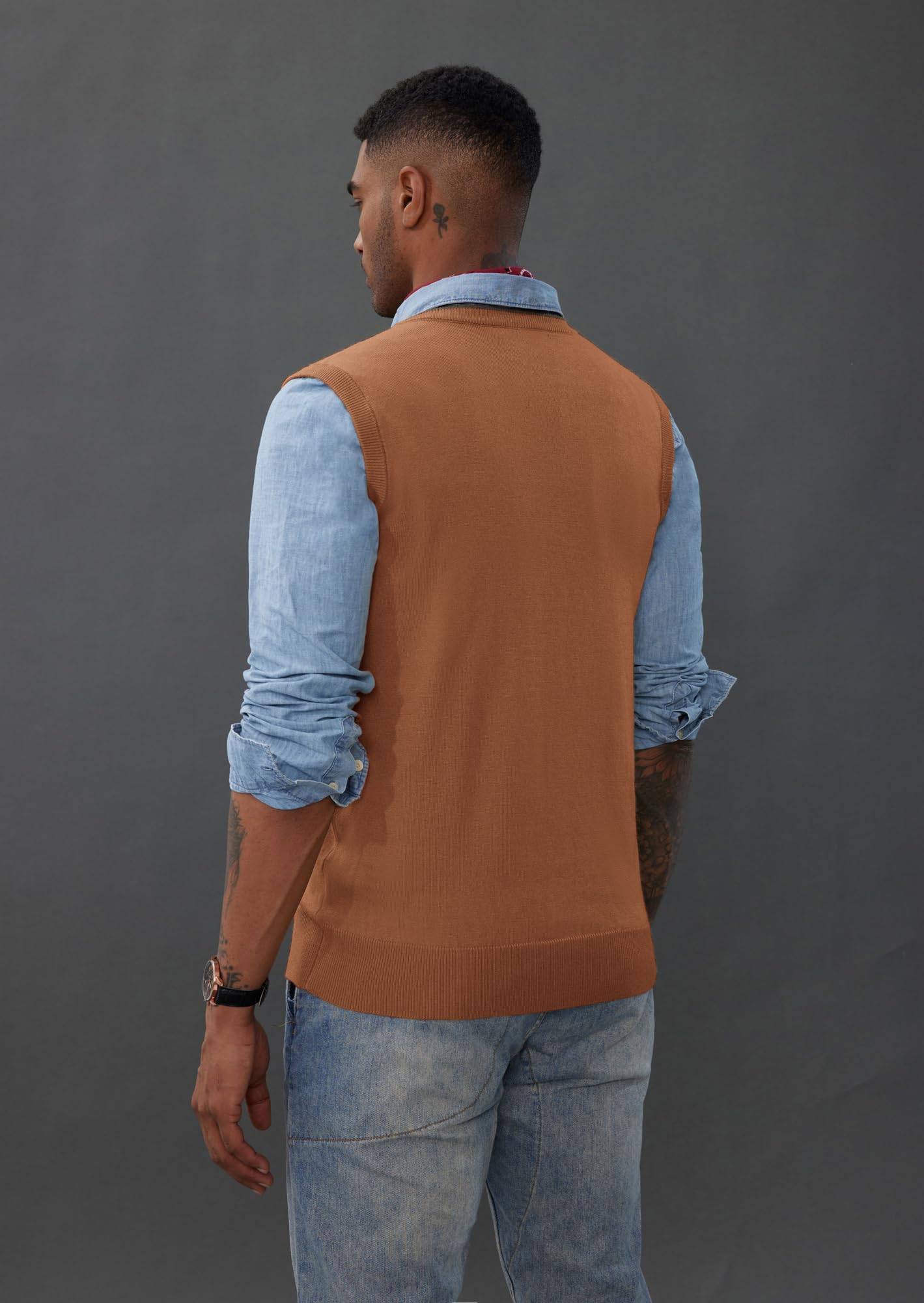 PJ PAUL JONES Men’s Sweater Vest – Wool Blend V-Neck Pullover