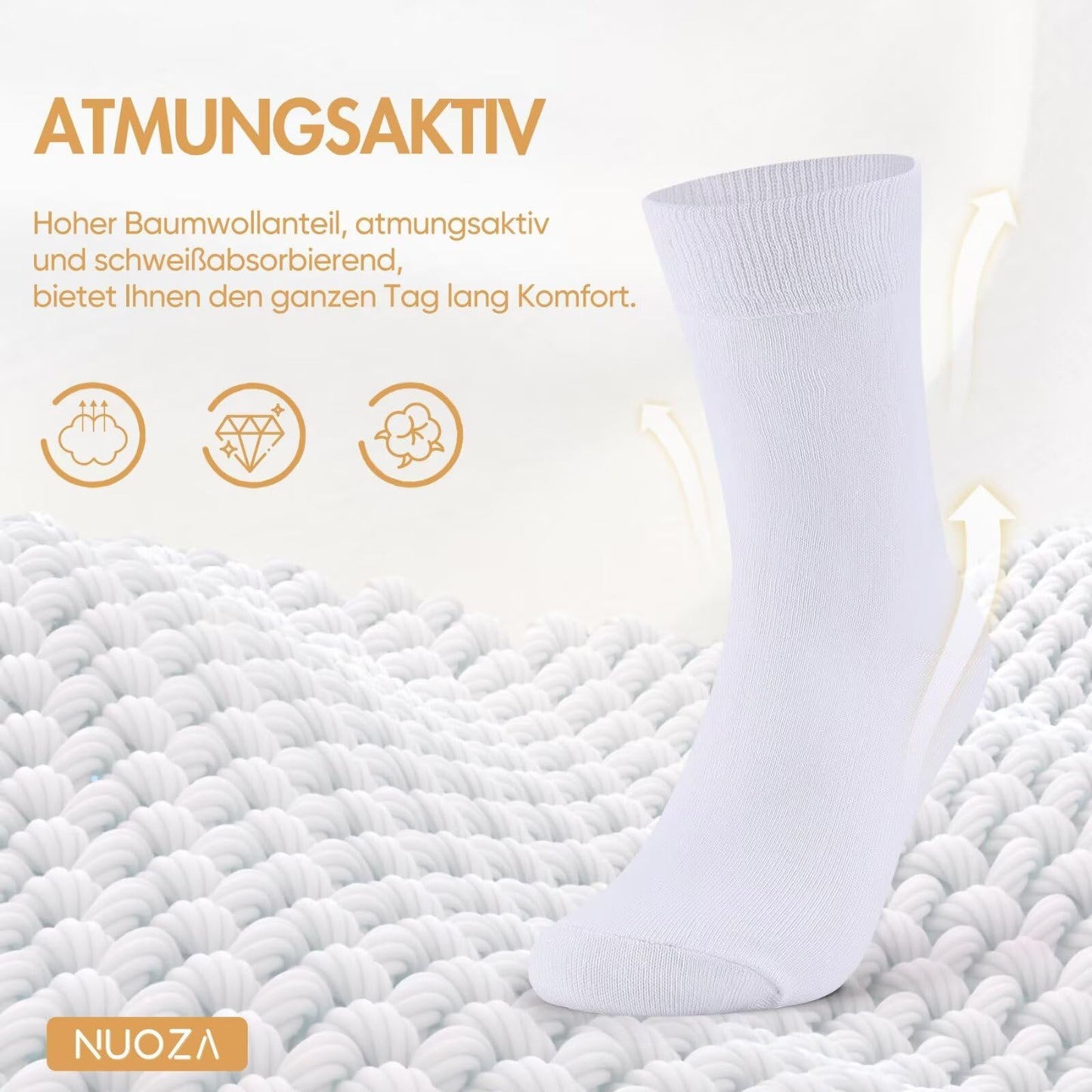 12 Pairs Cotton Sports Socks for Men – Breathable Black/White Business Socks