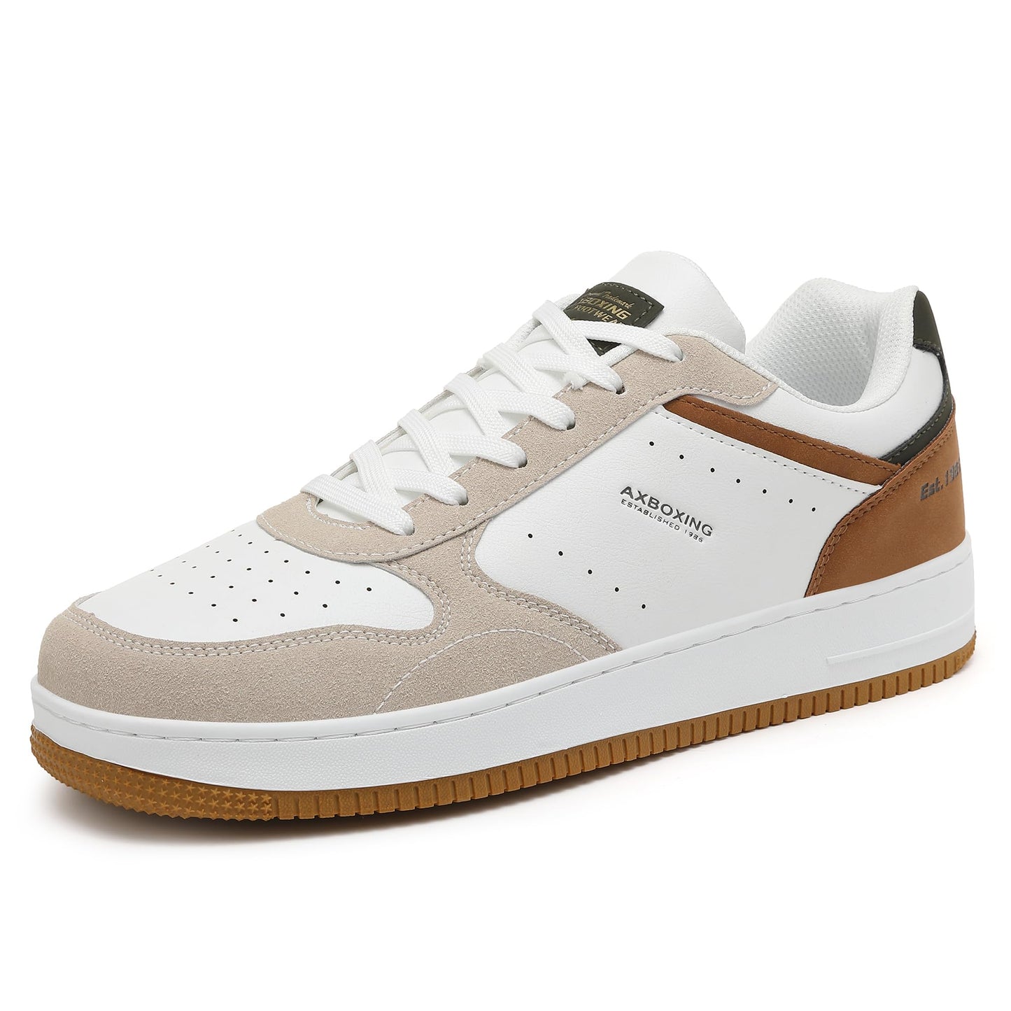 AX BOXING Men’s Casual Trainers – Lightweight Breathable Faux Leather Sneakers