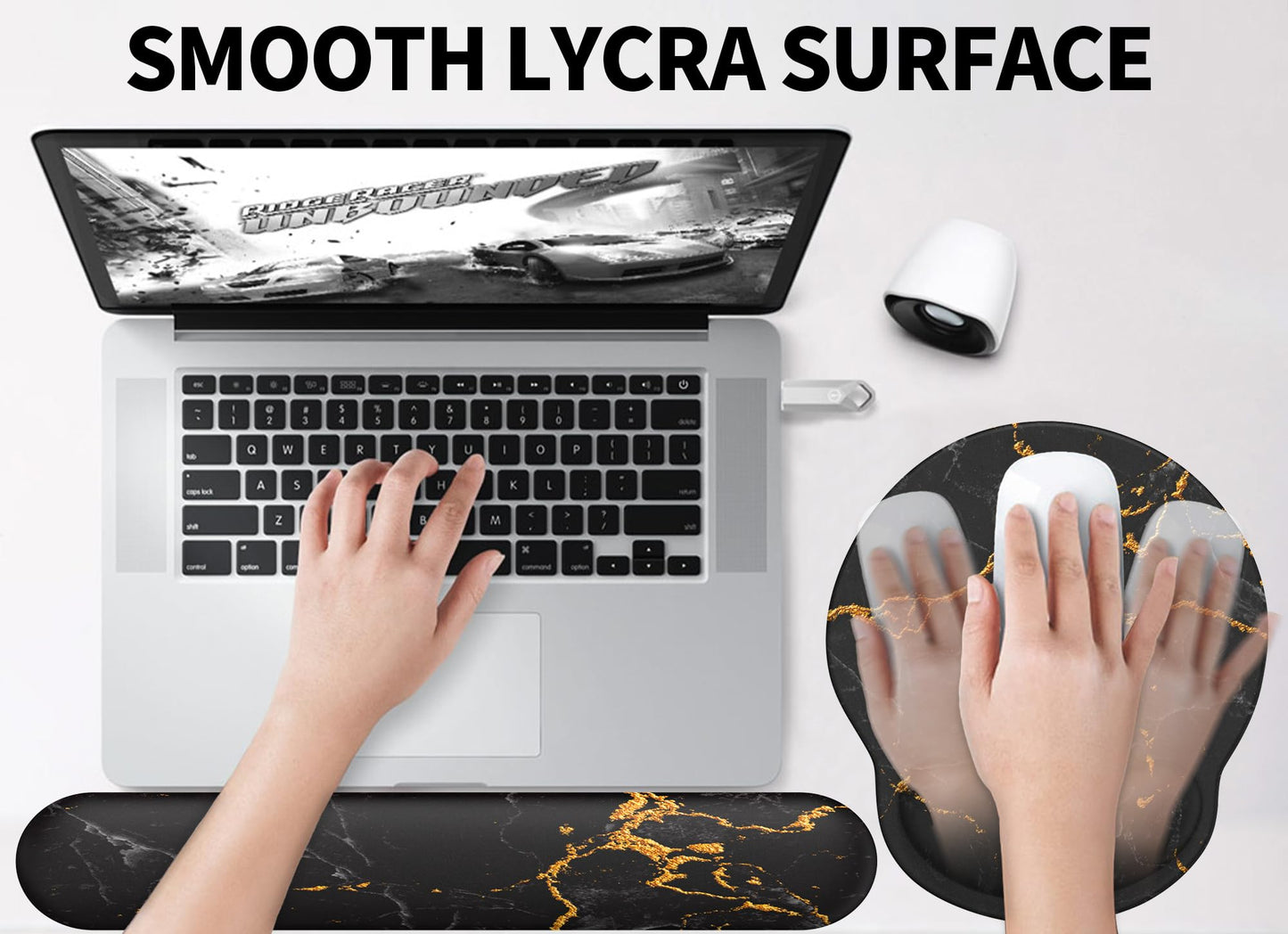 Giecy Mauspad mit Gelkissen,Mousepad mit Handauflage Ergonomisches, Bequemes Computer-Handballenauflage Maus für Laptop,Gaming,Mousepad mit Rutschfester PU-Unterseite (A-Tropische Pflanzen)