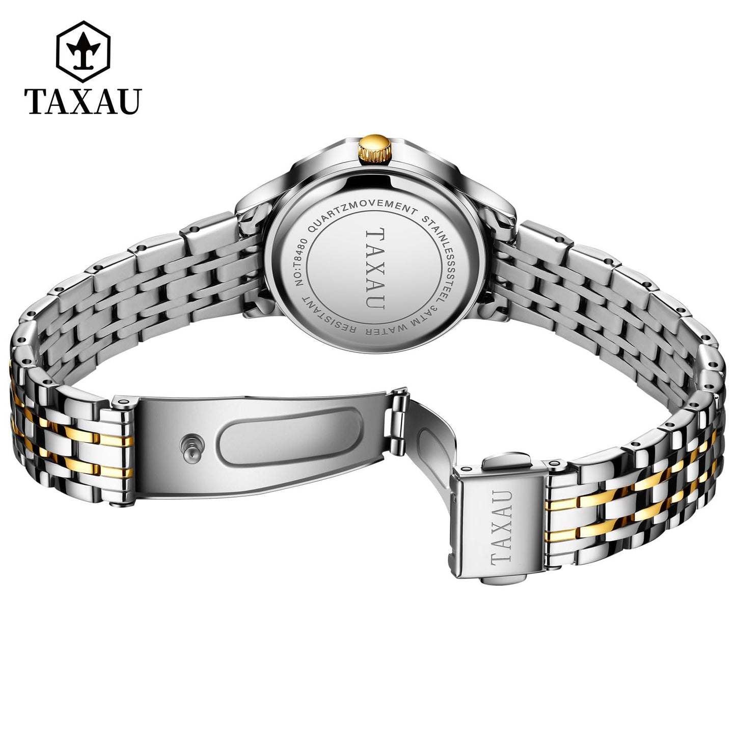 Taxau Uhr Frauen Luxus Edelstahl Uhren Frauen Kleid für Frauen wasserdichte Analog Quarz Damenuhren Klassische Reloj para Mujer
