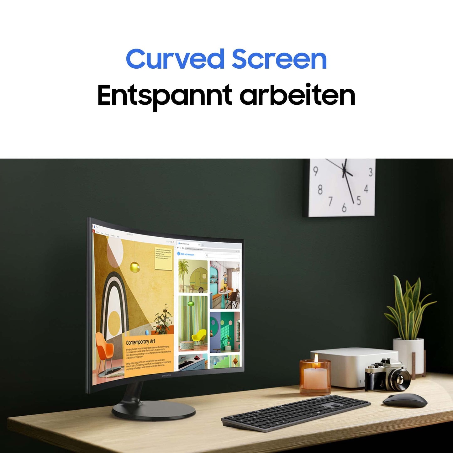 Samsung S36GD Essential Curved Monitor, 27 Inches, PC Screen with VA Panel, Full HD Resolution, 4 ms Response Time, 100 Hz Refresh Rate, Eco Saving Plus, Flicker Free, Black, S27D366GAU