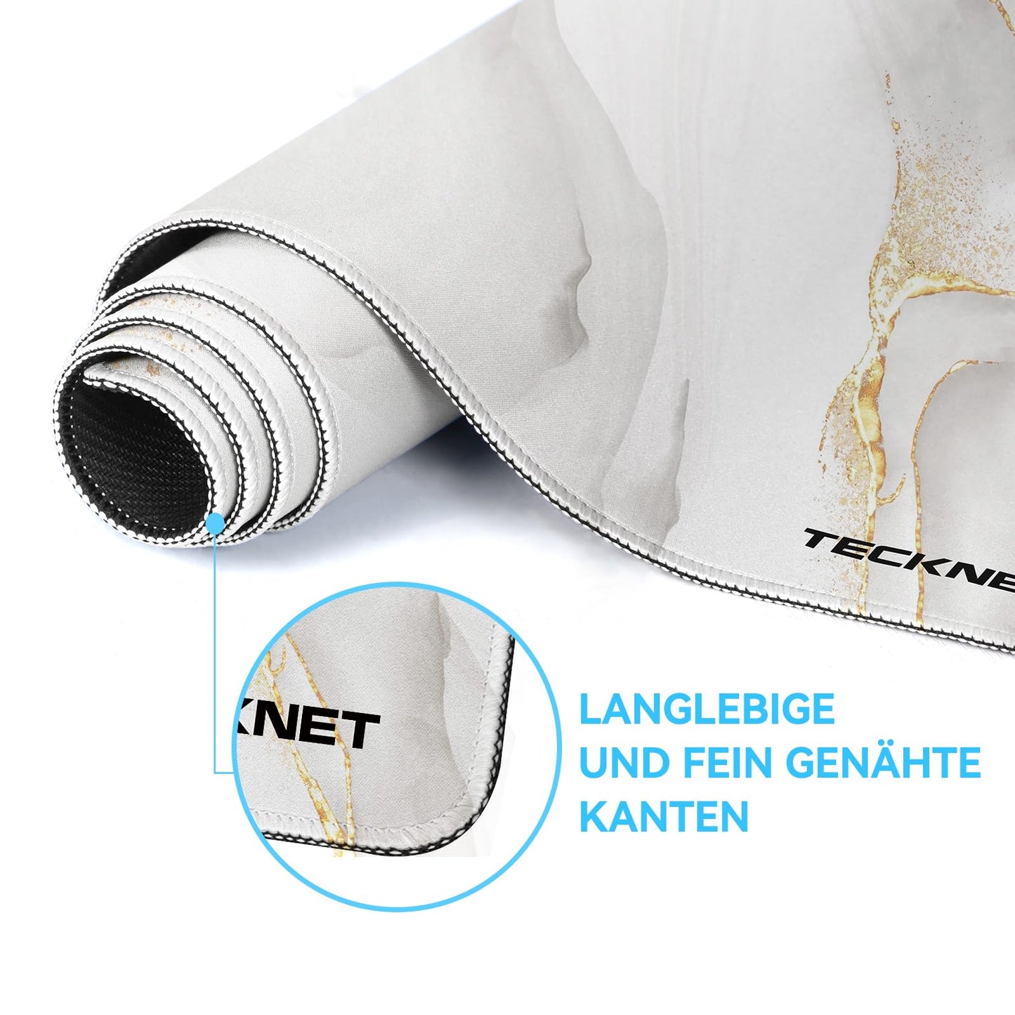 TECKNET Mauspad XXL Speed Gaming, 900x400 mm Schreibtischunterlage Schwarz, Gamer Mouse Pad, Wasserdicht mousepad, Spezielle Oberfläche Verbessert Präzision und Geschwindigkeit, rutschfeste Gummibasis