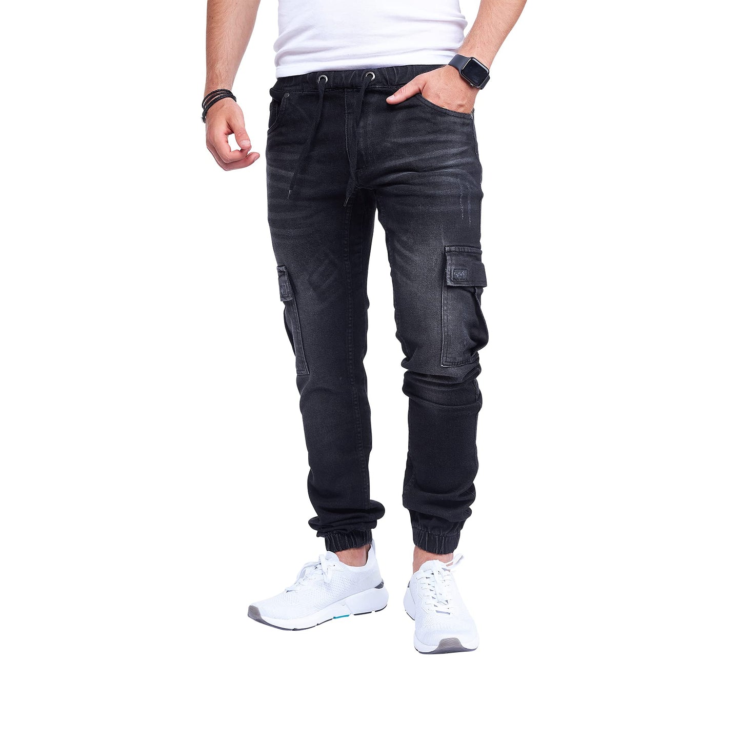 Men’s Cargo Jeans – Regular Slim Fit Denim Joggers