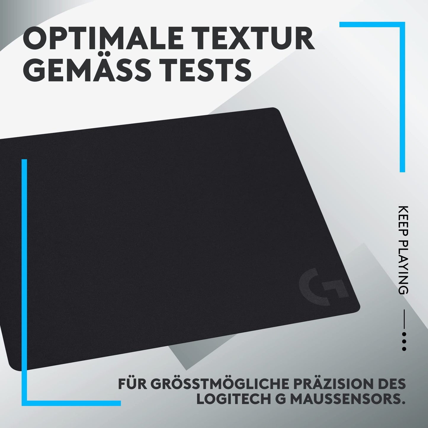 Logitech G G240 Stoff-Gaming-Mauspad, optimiert für Gaming-Sensoren, mäßige Oberflächenreibung, rutschfeste Mausmatte, Mac- und PC-Gaming-Zubehör, 340 x 280 x 1 mm