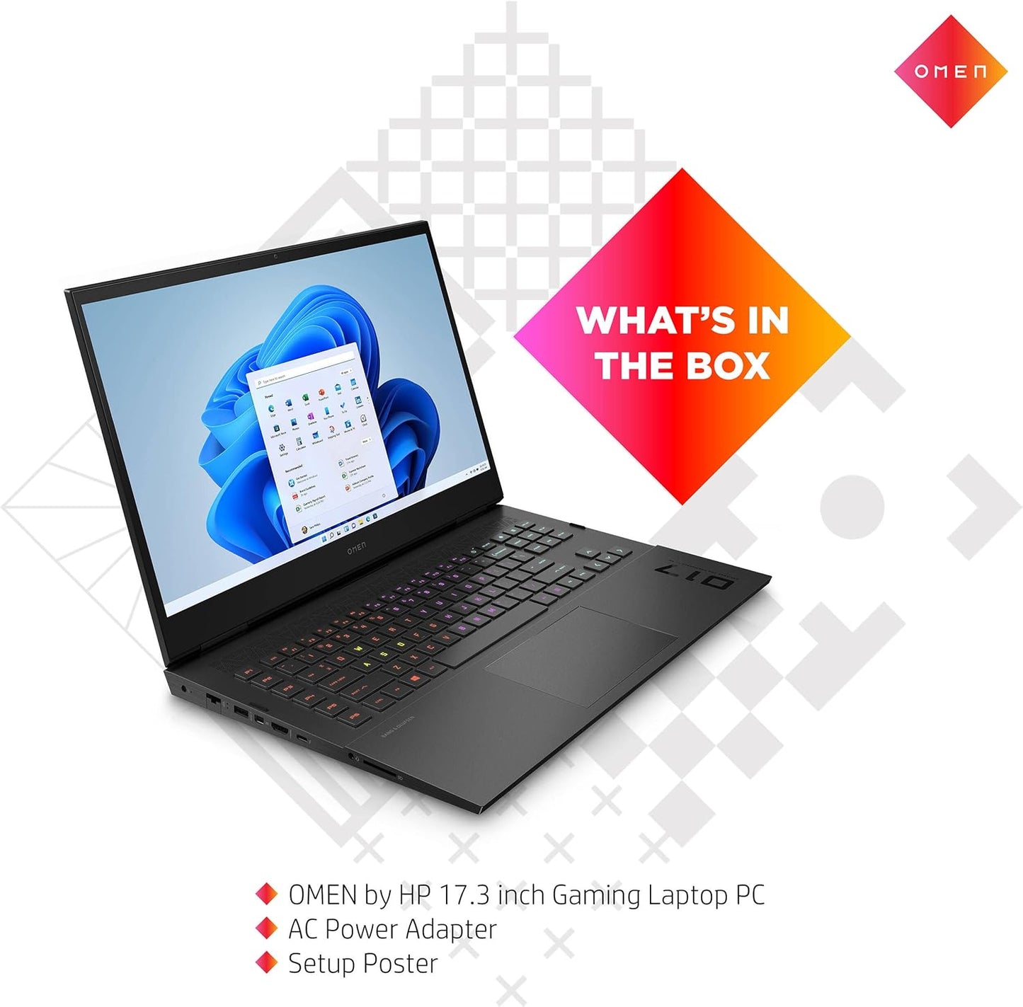HP OMEN 17 Gaming Laptop – 17.3" QHD 165Hz, i7-13700HX, RTX 4070
