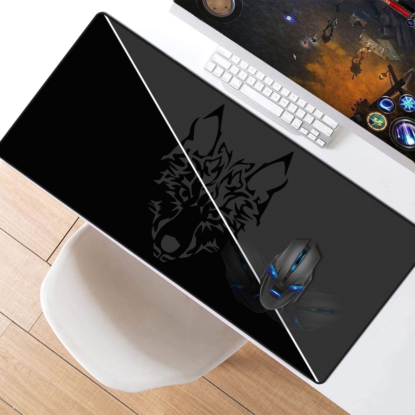 Anpollo Gaming Mouse Mat XXL 900 x 400 x 3 mm Non-Slip Desk Mat Table Mat Multifunctional Office Mouse Mat, Type 1