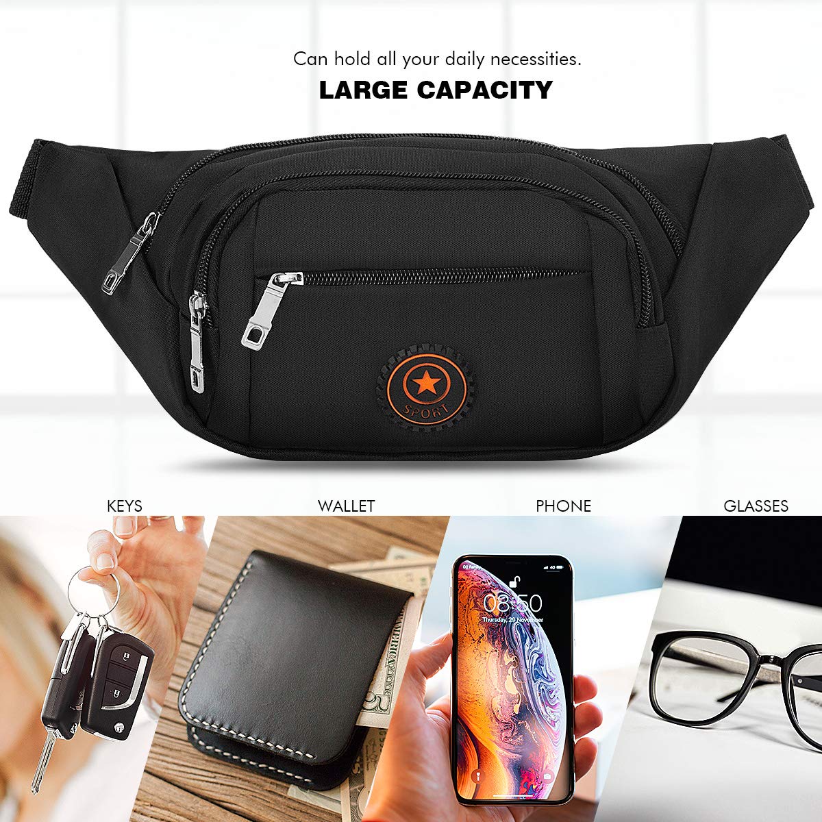 Waterproof Waist Bag – Lightweight Running Belt for Men & Women