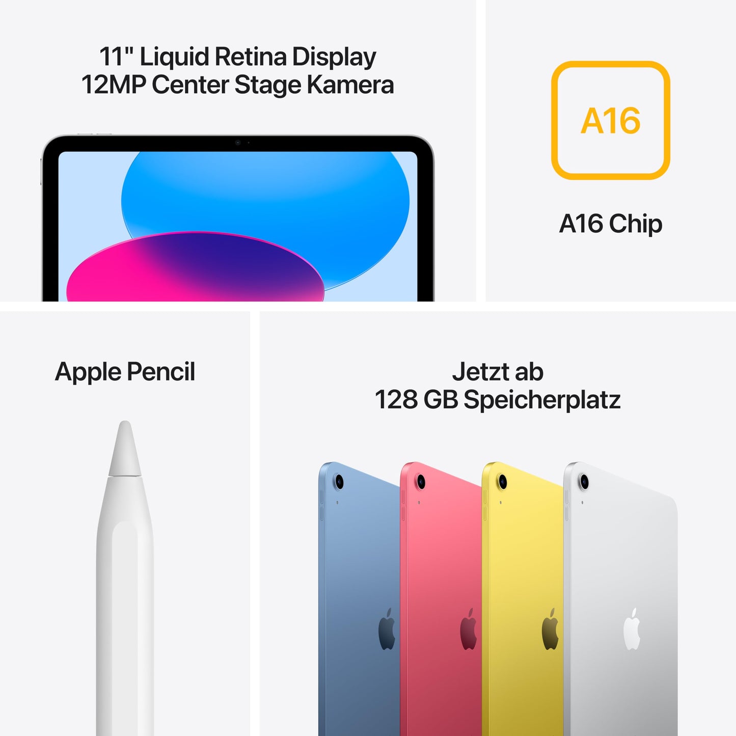Apple iPad (11-inch) - A16 Chip, Liquid Retina Display, Wi-Fi 6, Touch ID, All-Day Battery