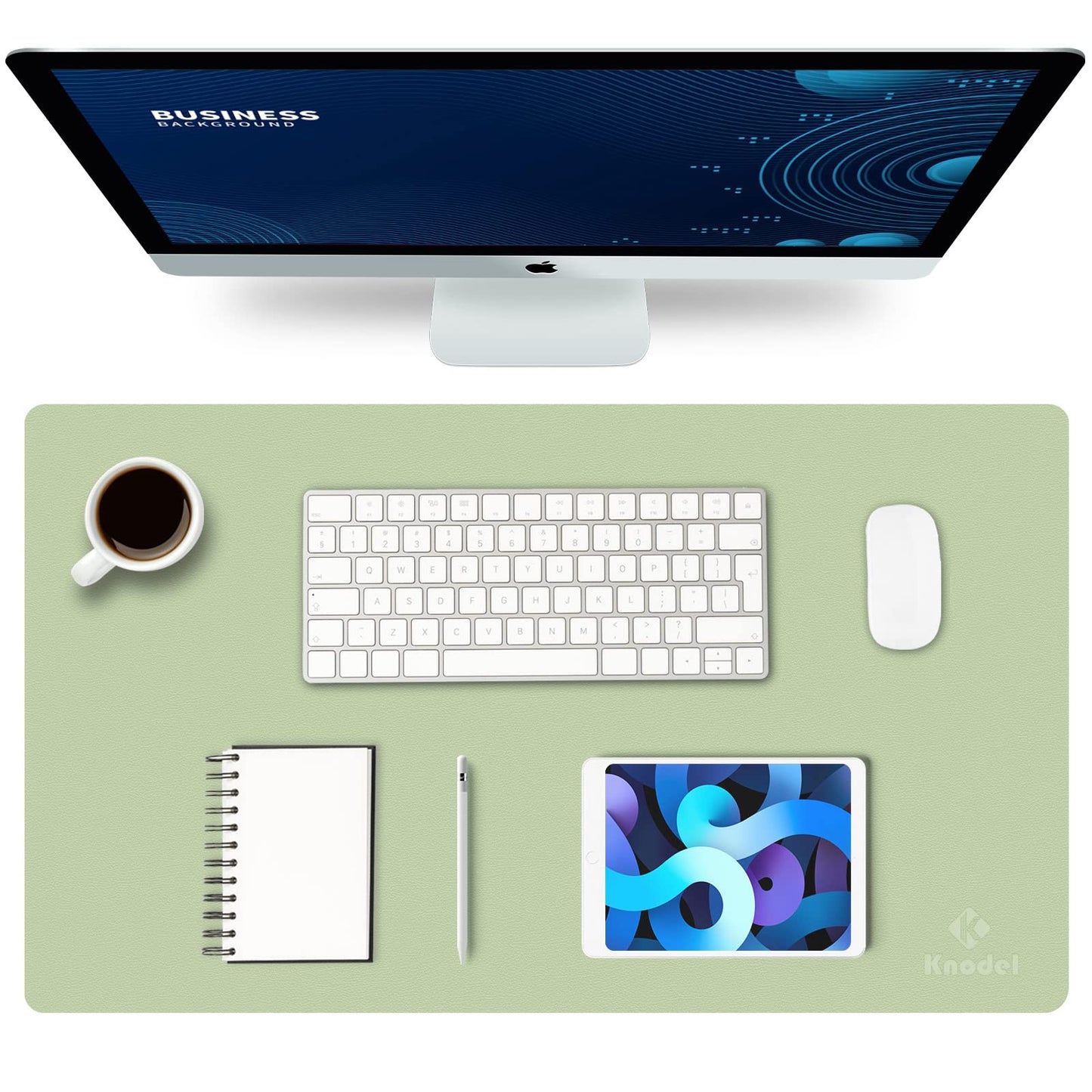 K KNODEL Tischunterlage, Schreibtischunterlage, 80 x 40cm PVC Tischunterlage, Laptop Tischunterlage, wasserdichte Schreibunterlage für Büro- oder Heimbereich, doppelseitig (Schwarz/Schwarz)