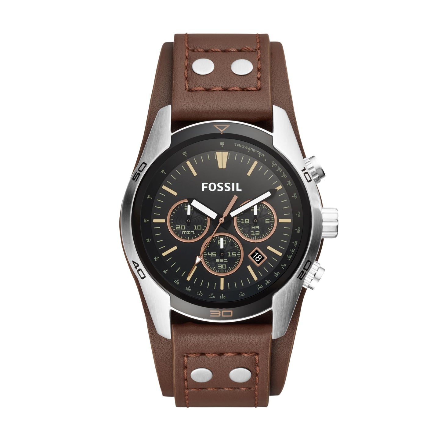 Fossil Coachman Uhr für Herren, Chronographenwerk mit Edelstahl- oder Lederarmband