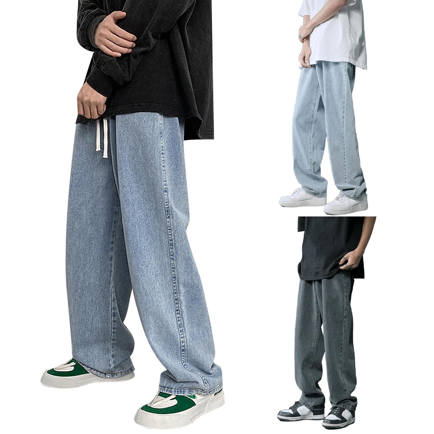 Men’s Baggy Y2K Vintage Jeans – Loose Fit Skateboard Streetwear Denim Pants